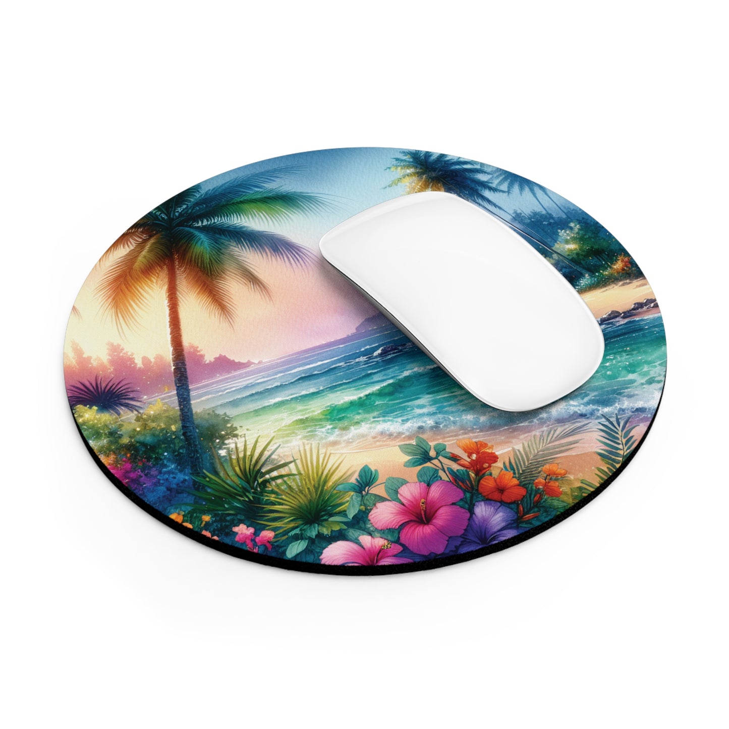 Coastal Mouse Pad, 2 Shapes - Beach Vibes for Home Office & Gamer / Bay of Peace