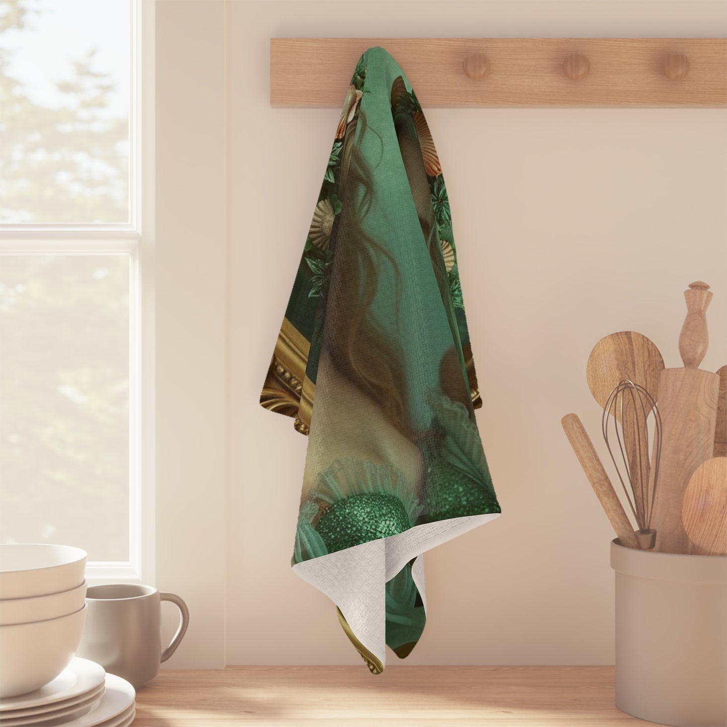 Microfiber Coffee/Tea Towel — Framed Mermaid Sisters