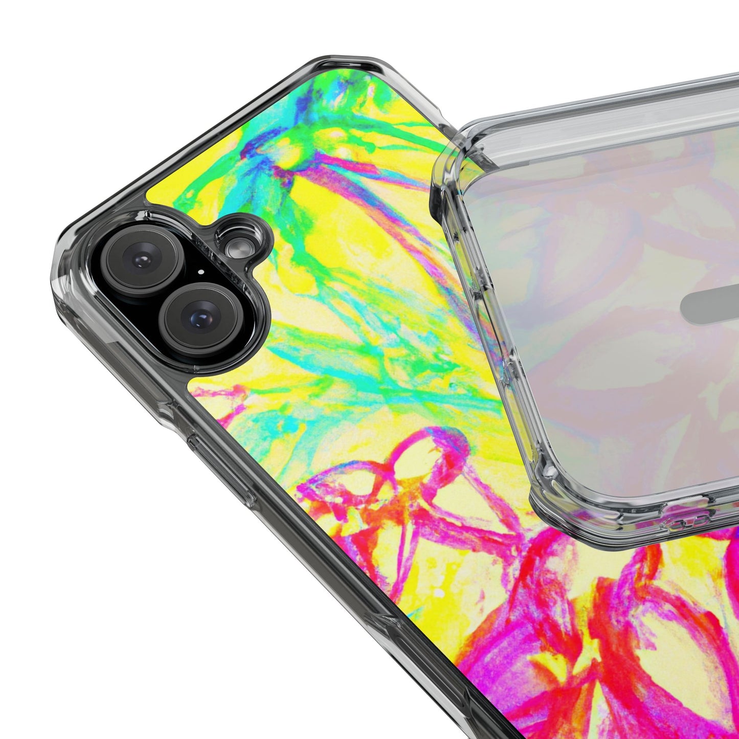 Troipcal Doodles/Yellow Magnetic Clear Phone Case, Many Models