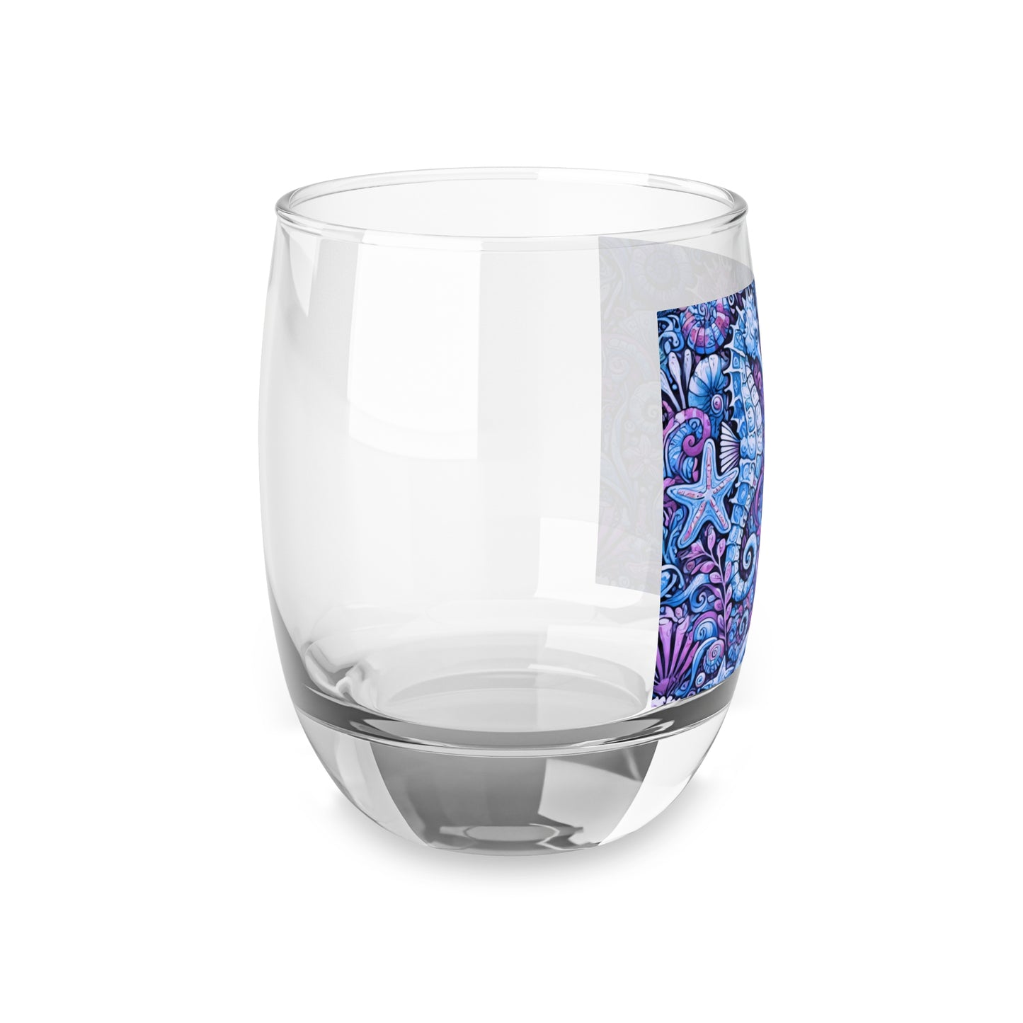 Whiskey Glass, Seahorse Trio/Blue