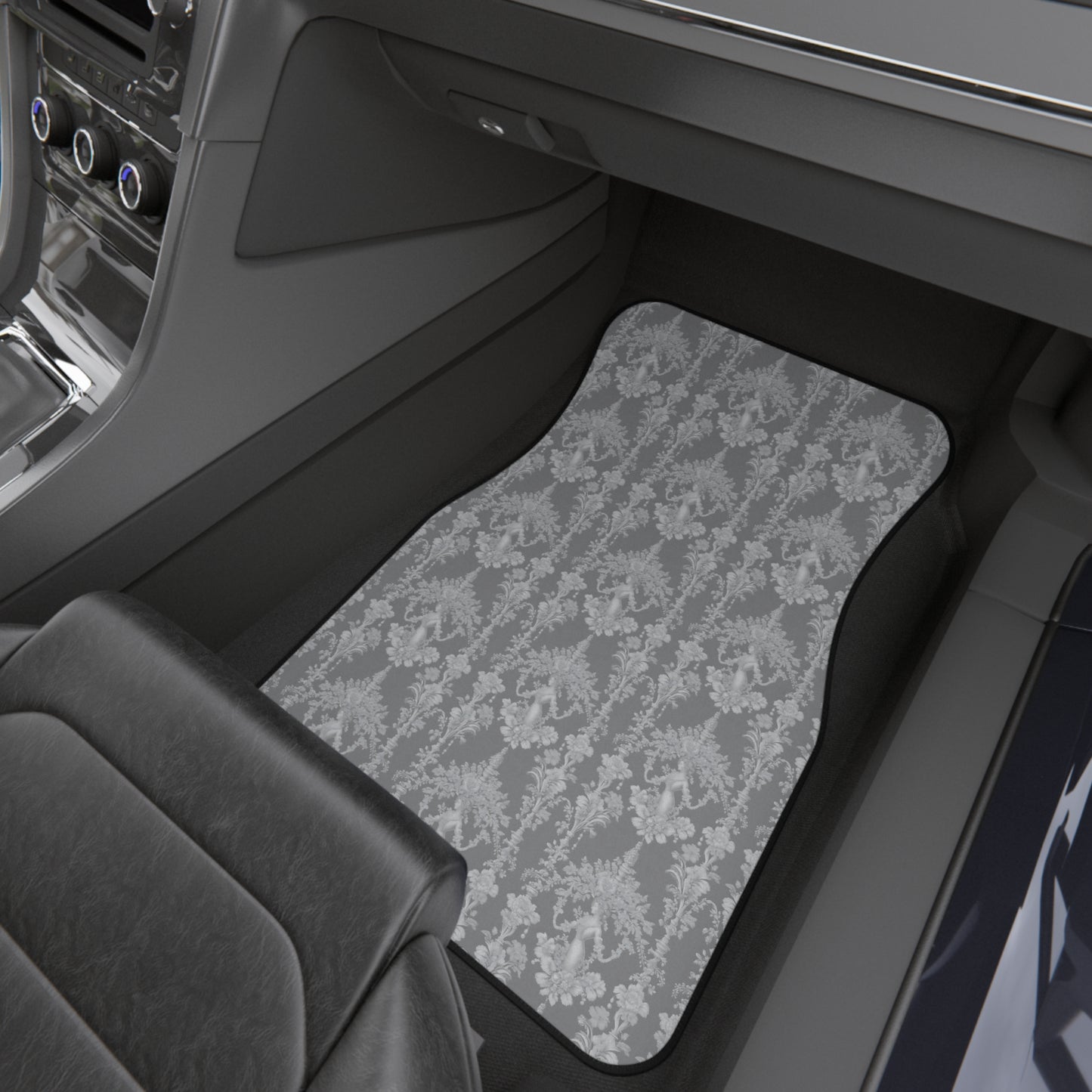 Tropical Pearl Lady Toile/Slate Car Floor Mats - SET of 2