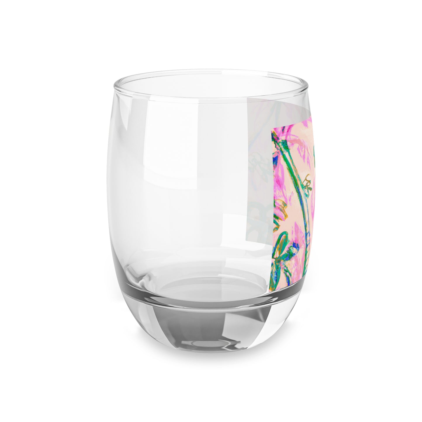 Whiskey Glass, Tropical Doodles/Pink