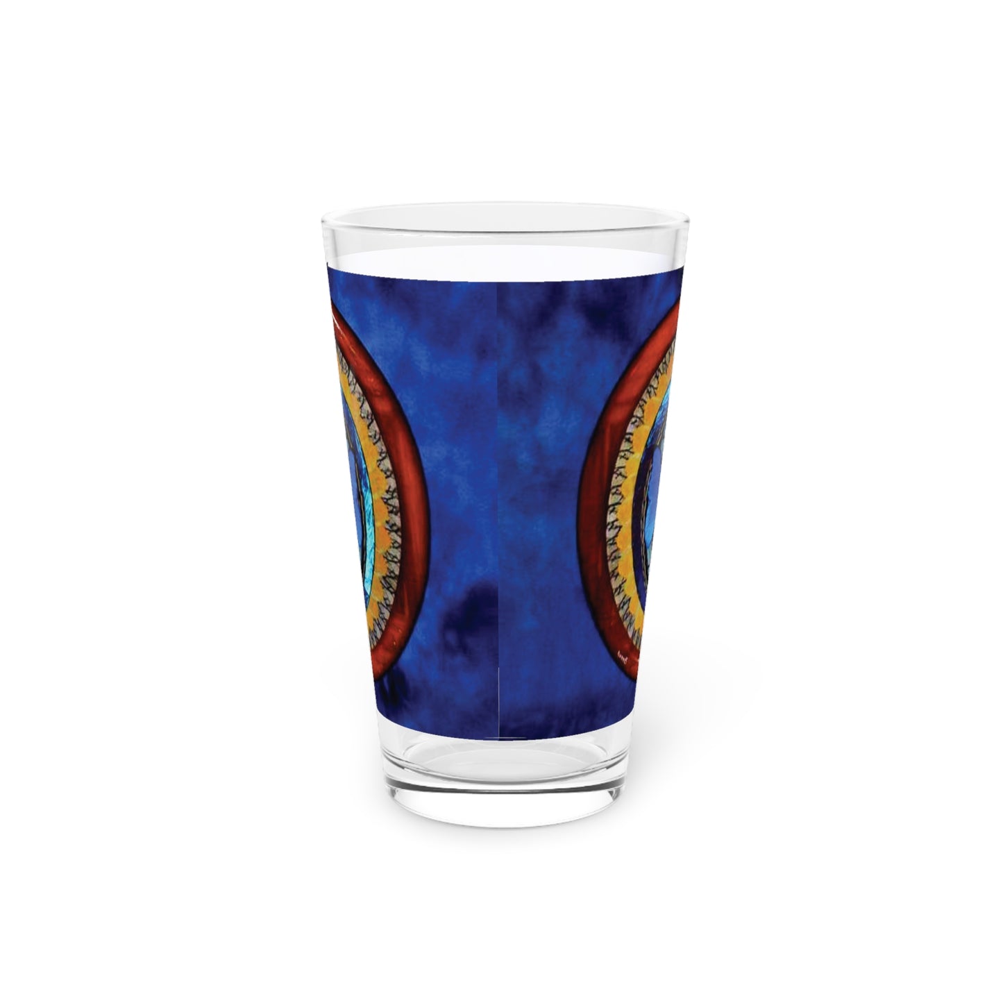 Pint Glass, 16oz - Oval Real Butterfly Wing Art