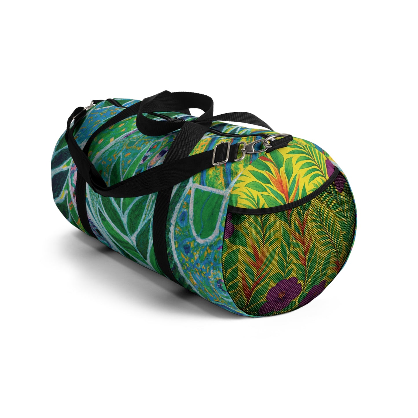 Tropical Flower Duffel Bag - Perfect for Travel and Gym / Amazon Whimsy, Green