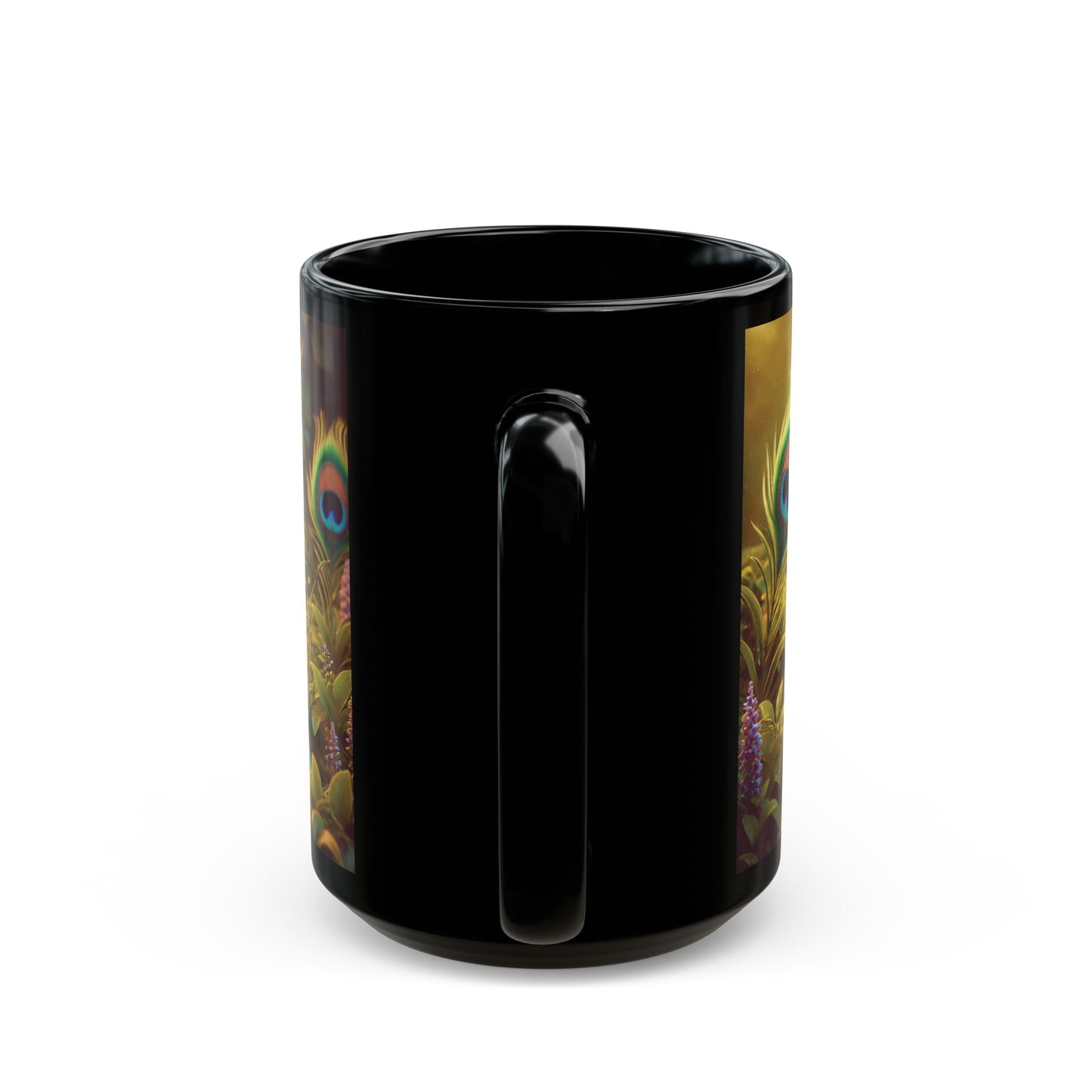 Black Coffee Mug - Baby Peacock