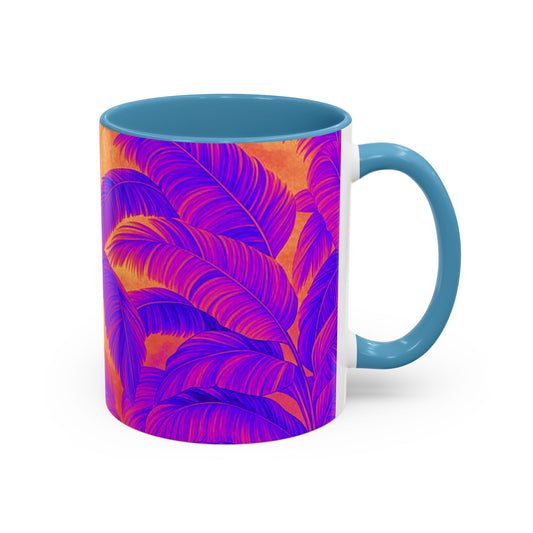 Accent Color Coffee Mug (11, 15oz), Palm Serenity, Pop / Various Colors