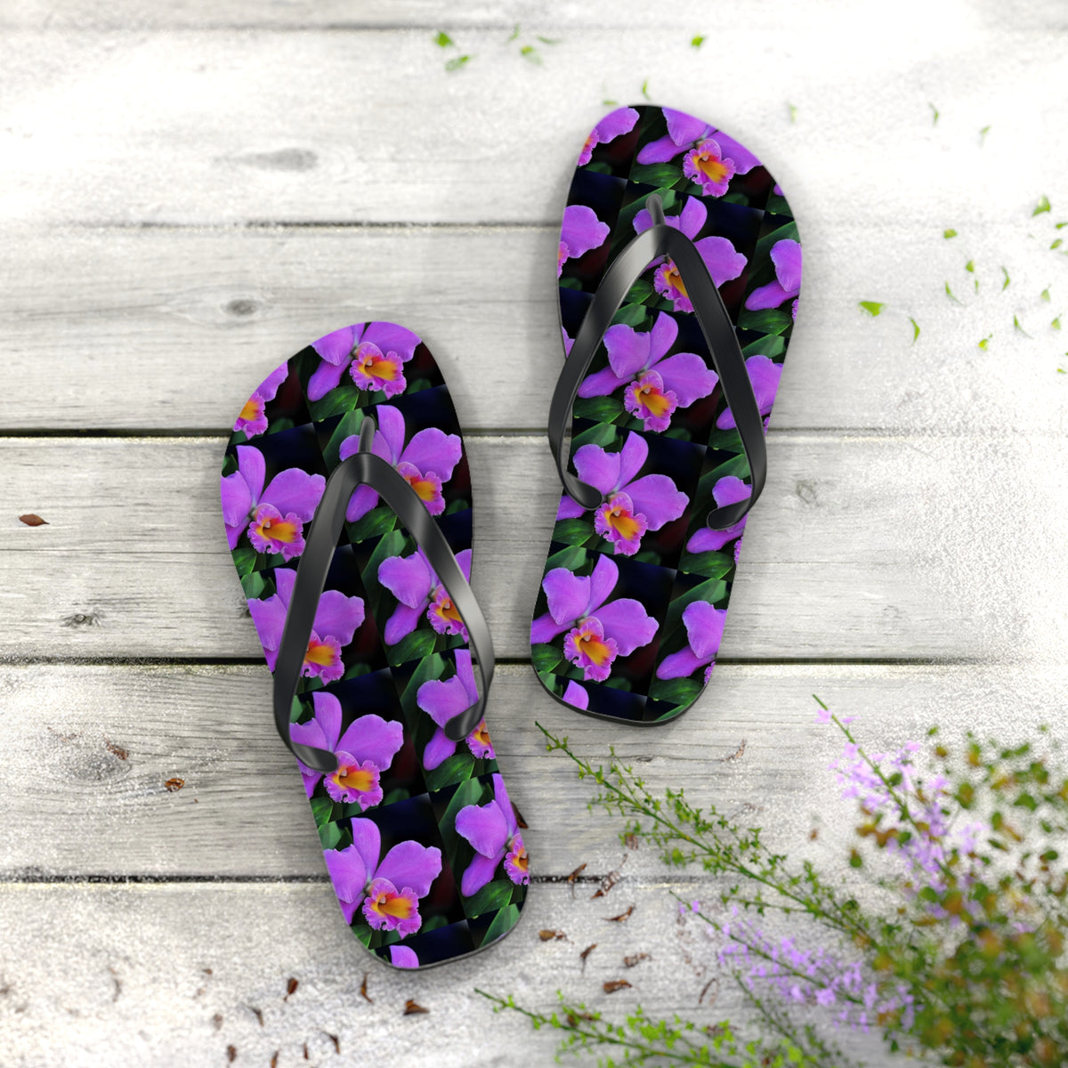 Flip Flops - Purple Orchids Majesty