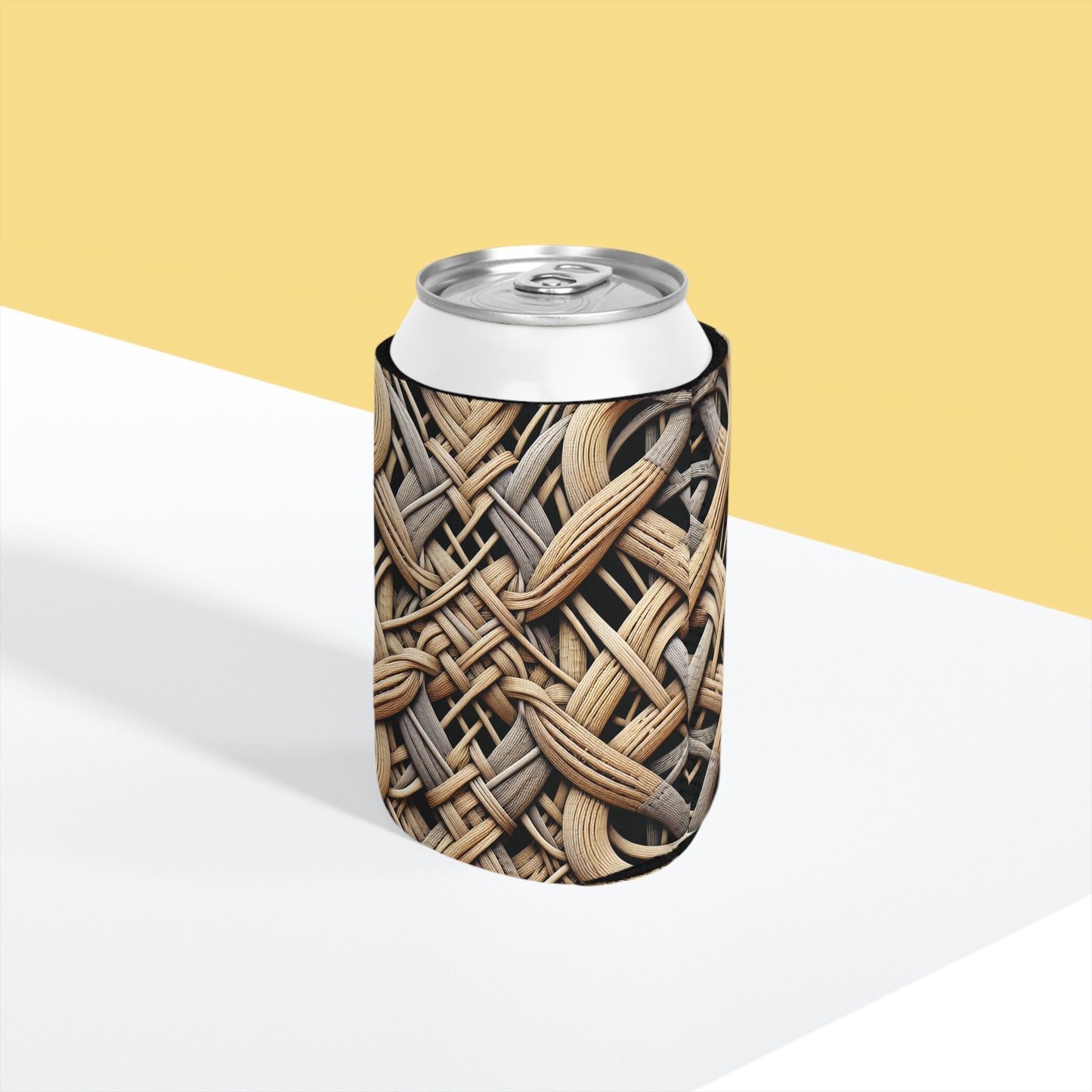 Beach Wicker Can Cooler Sleeve - Perfect for Outdoor Picnics