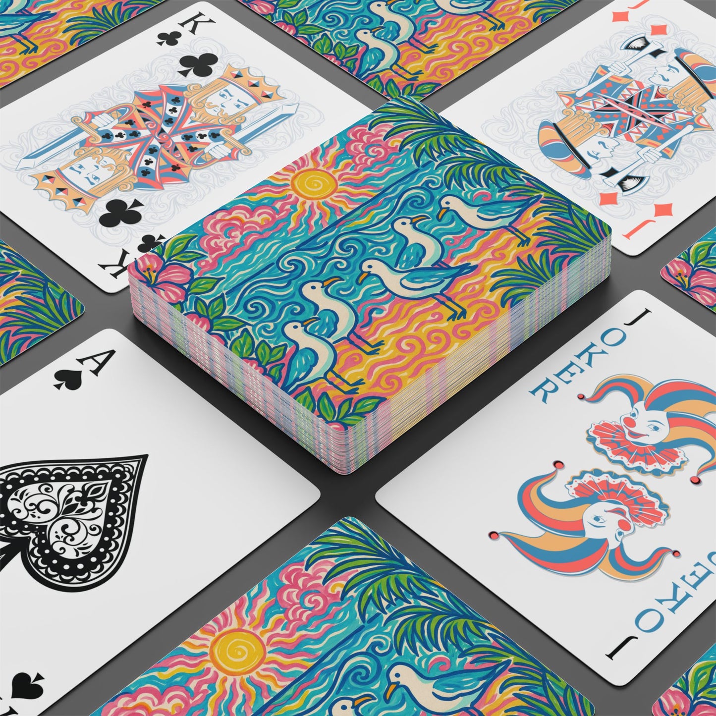 Poker Playing Cards - Tropical Beach Seagulls