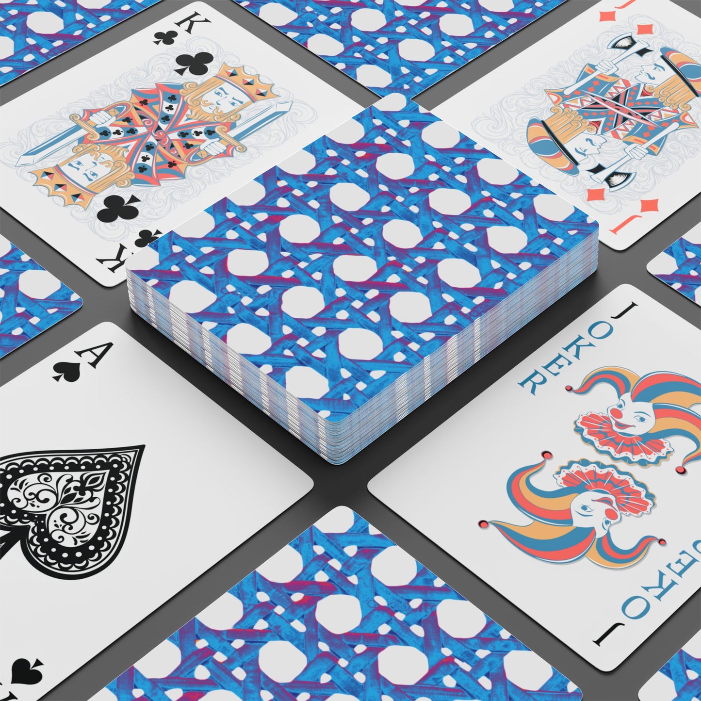 Poker Playing Cards - Beach Chair Wicker/Turquoise Pop