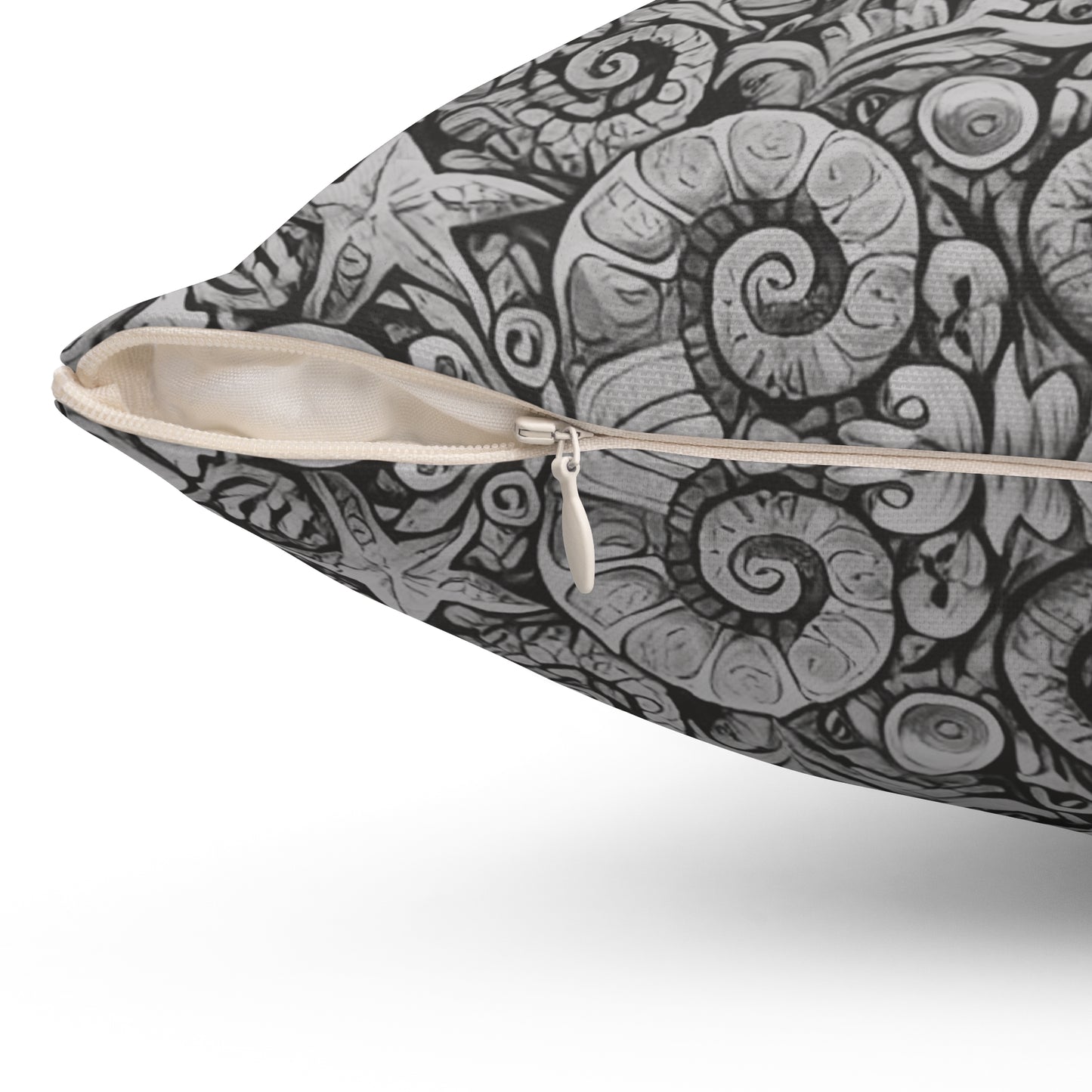 Decorative Pillow - Accent Cushion, 4 Sizes / Seahorse Trio, Seahorse Trio, Noir