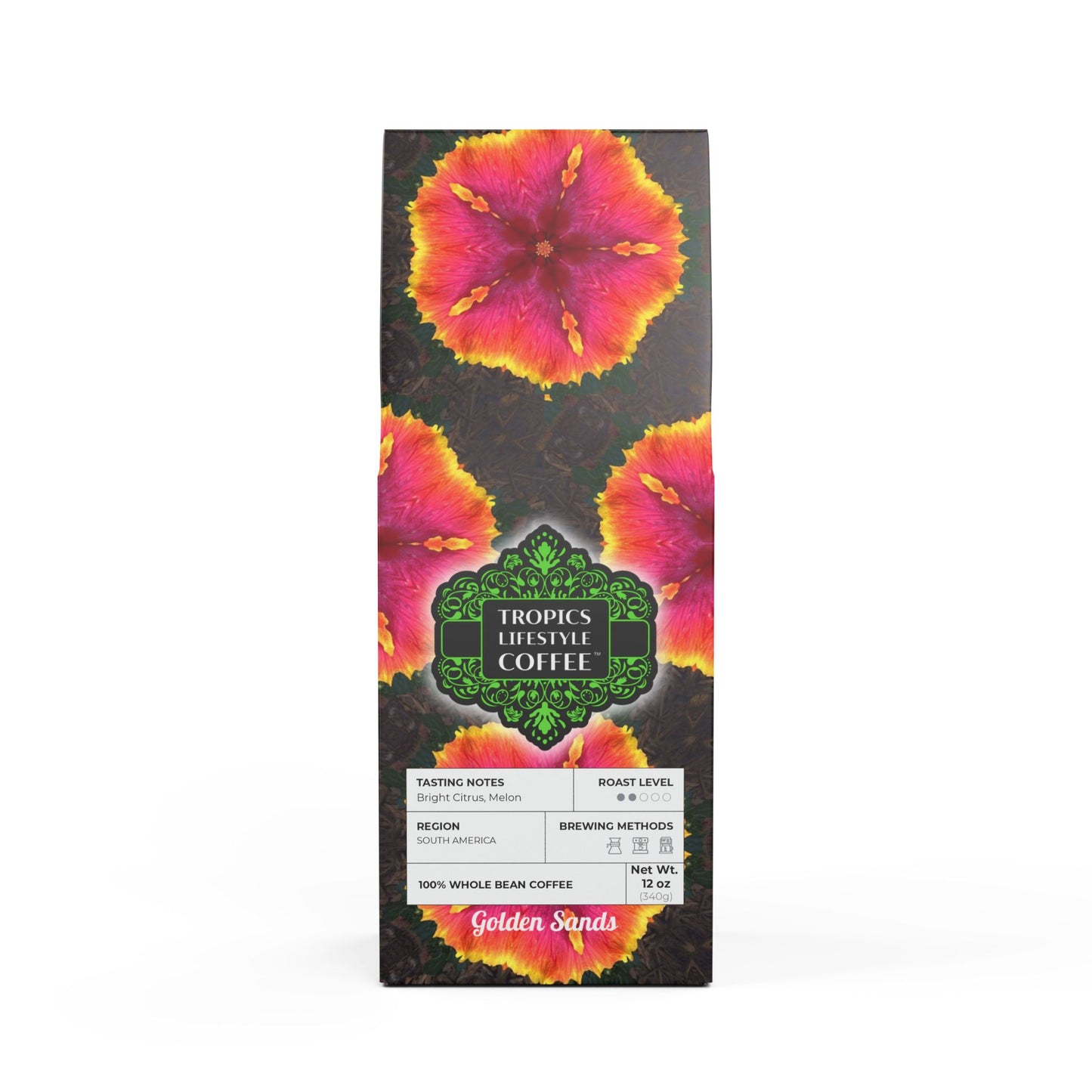 Golden Sands Single Origin™ Coffee (Light-Medium Roast) Specialty Grade / Hibiscus Kaleido
