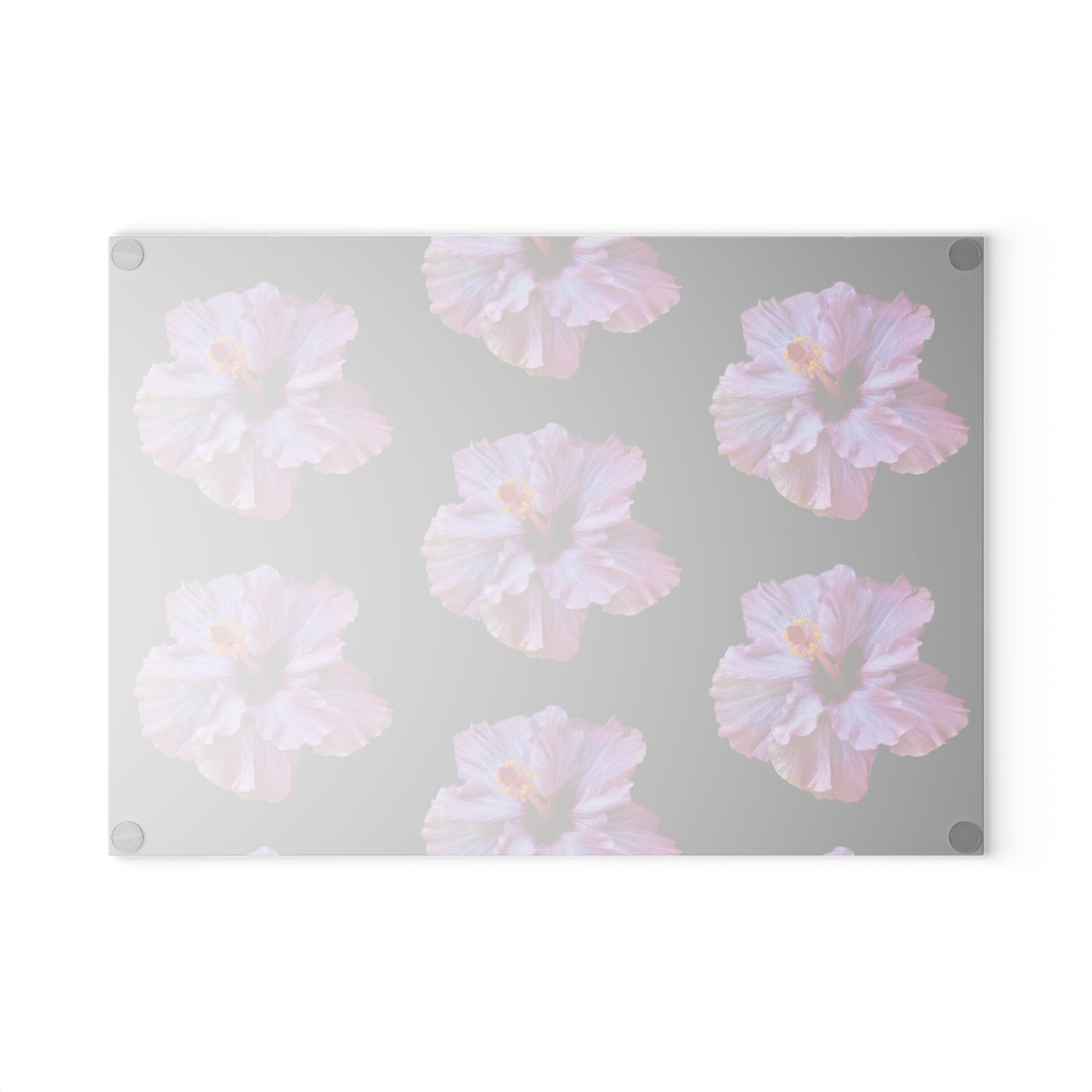Glass Cutting Board, 2 sizes - Real Purple Hibiscus/Black