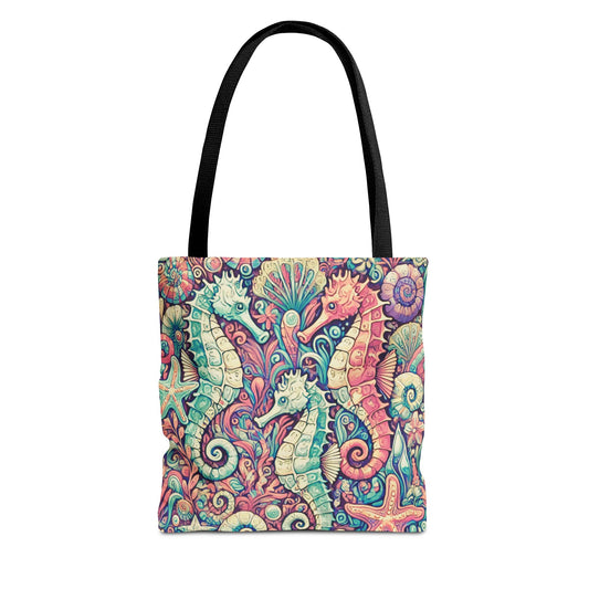 Retro Seahorse Trio Tote Bag - 3 Sizes