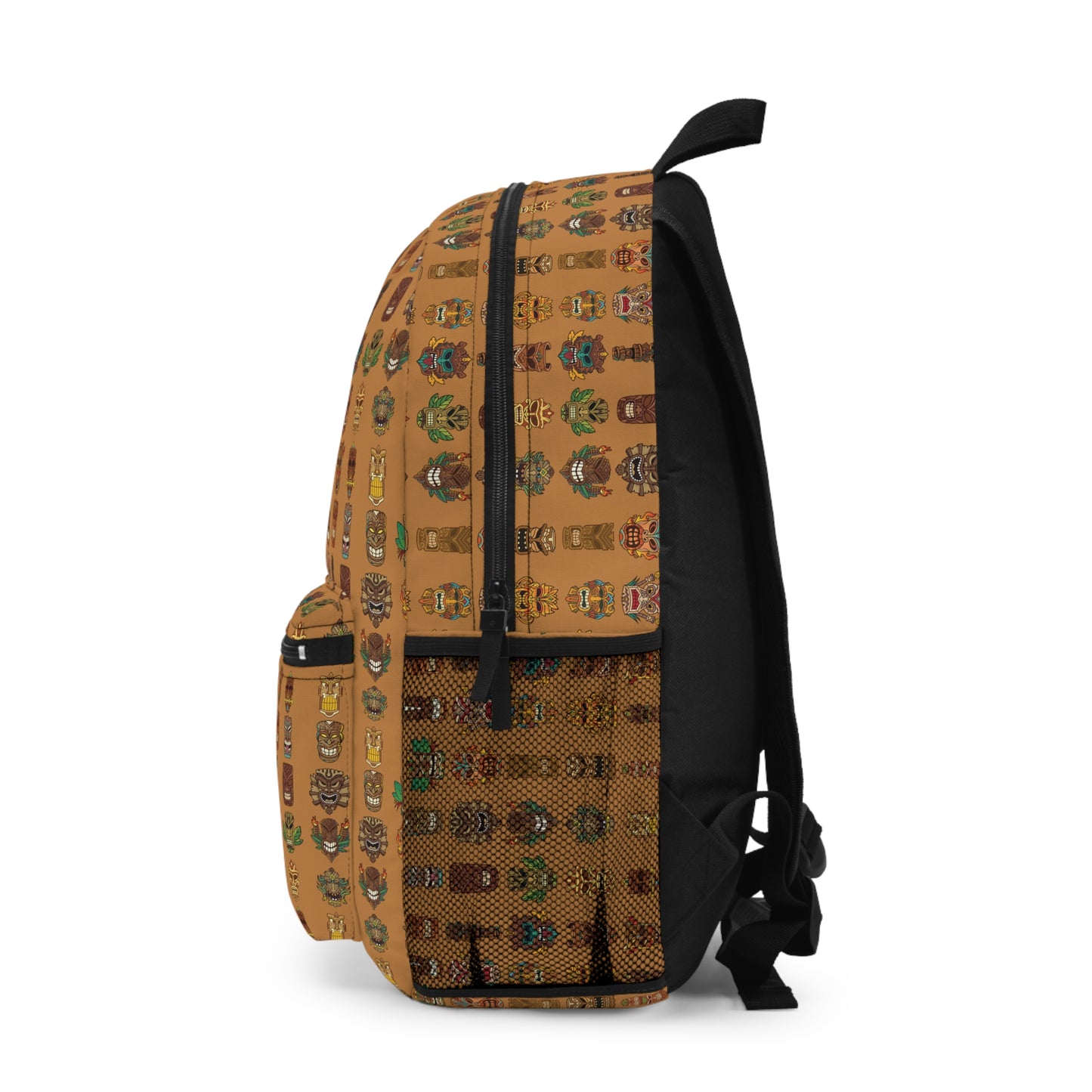 Tropical Backpack / Tiny Tiki Dudes, Light Brown