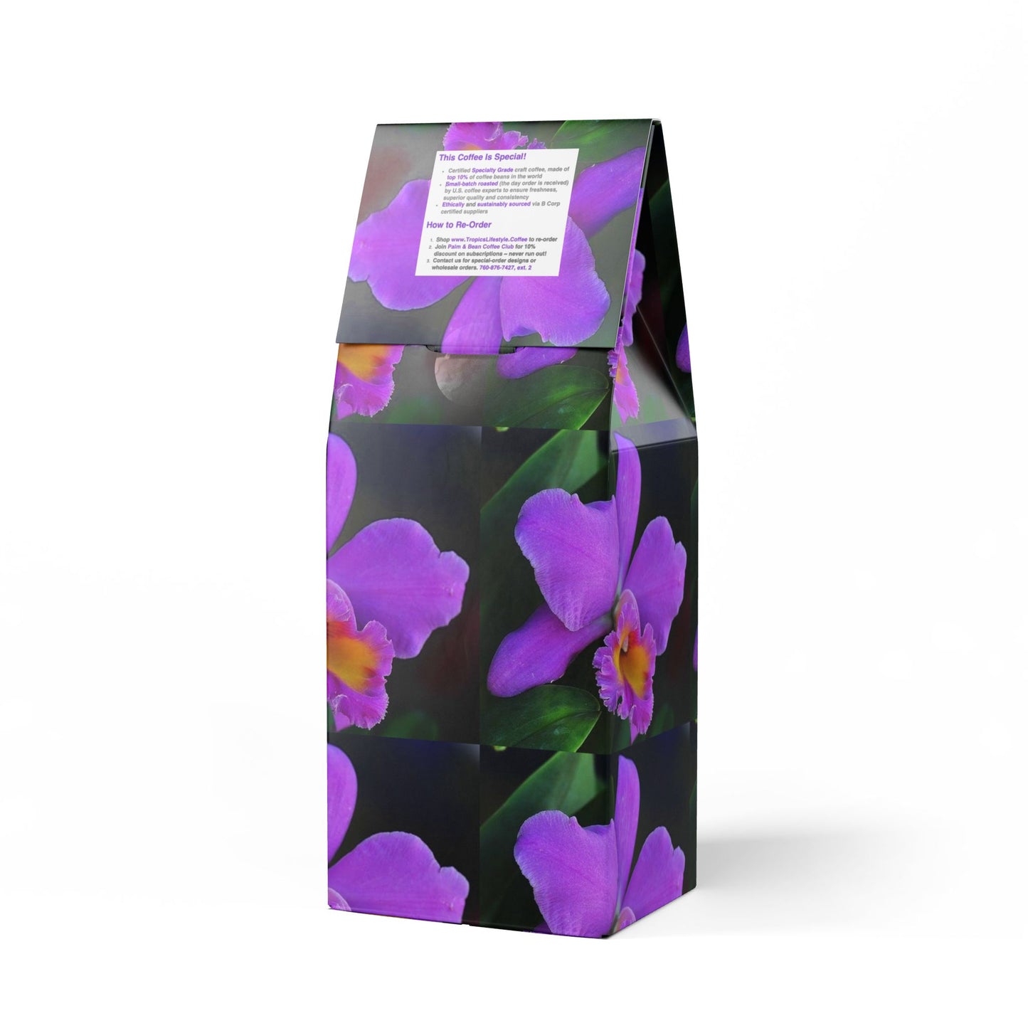 Rainforest Mist™ Single Origin DECAF (Medium Roast), Specialty Grade Craft Coffee / Real Purple Orchid