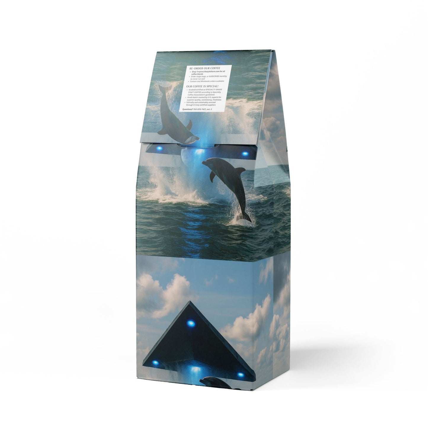 Black Coral Blend™ (Dark French Roast) Specialty Grade Craft Coffee / UFO and Dolphin