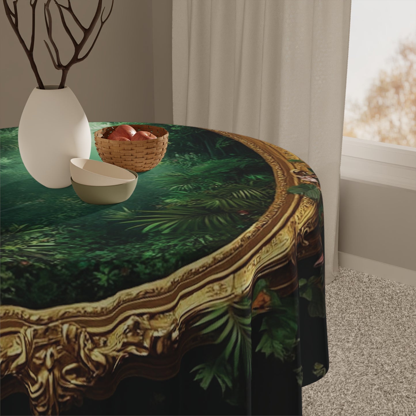 Golden Portal to Paradise Tablecloth, 55" x 55"