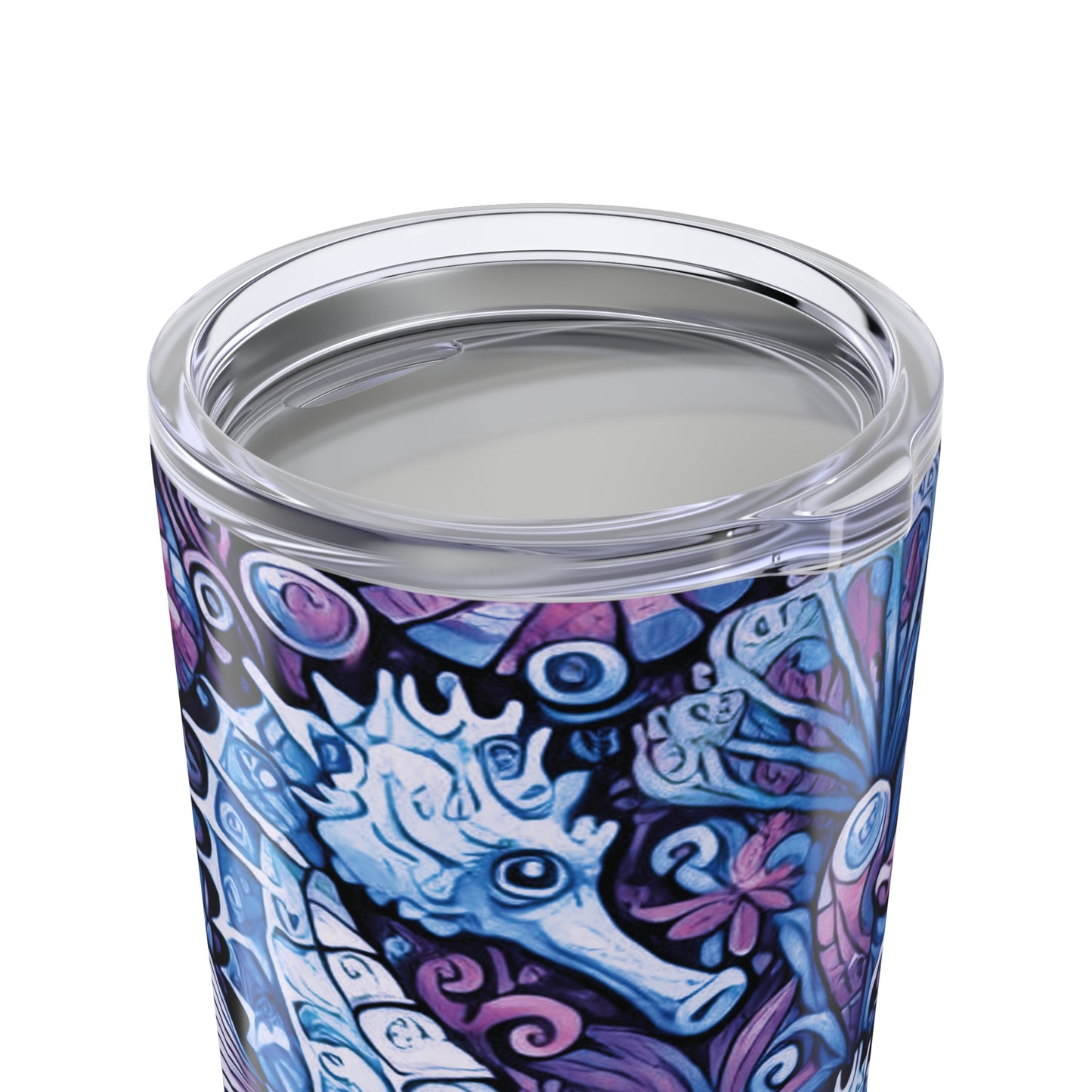 20oz Tropical Glossy Tumbler, Stainless Steel / Seahorse Trio, Blue