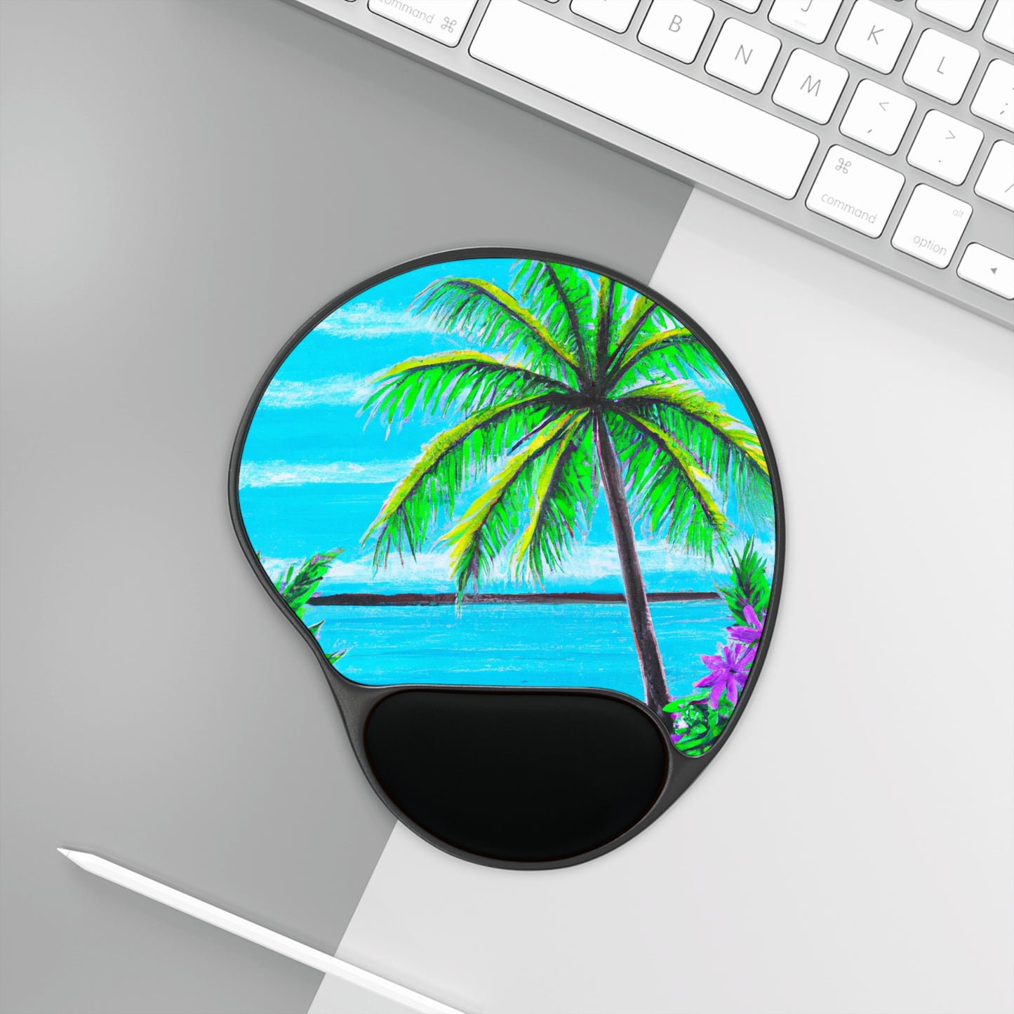 Calm Beach Mouse Pad with Wrist Rest – Ergonomic Design for Comfort and Style