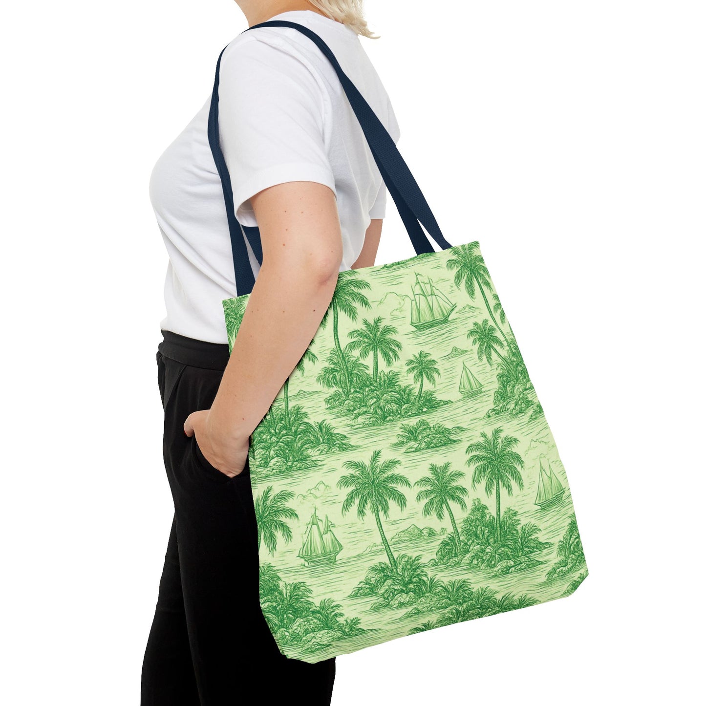 Faraway Toile/Green Tote Bag - 3 Sizes