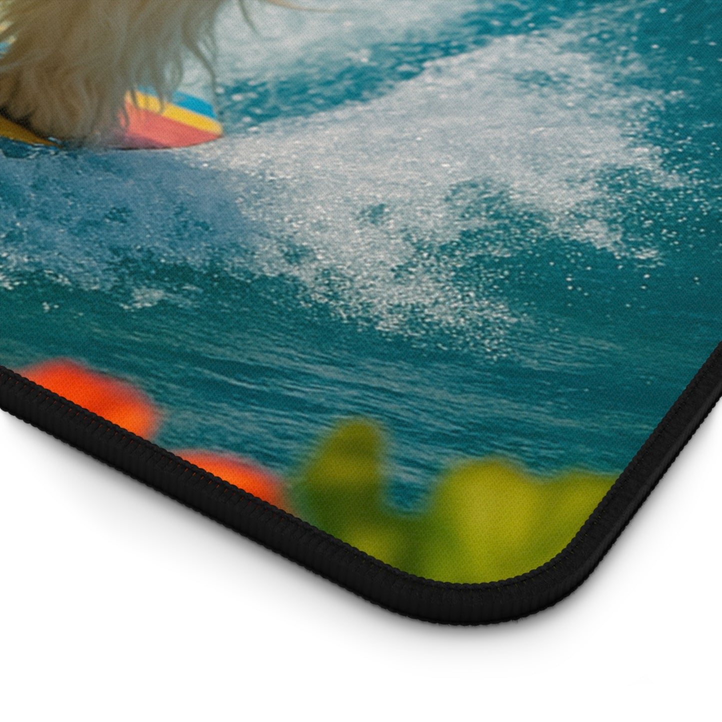 Tropical Mouse Pad/Desk Mat, 3 Sizes - Perfect for Home Office - Puppy Ariel the Dog Surfer