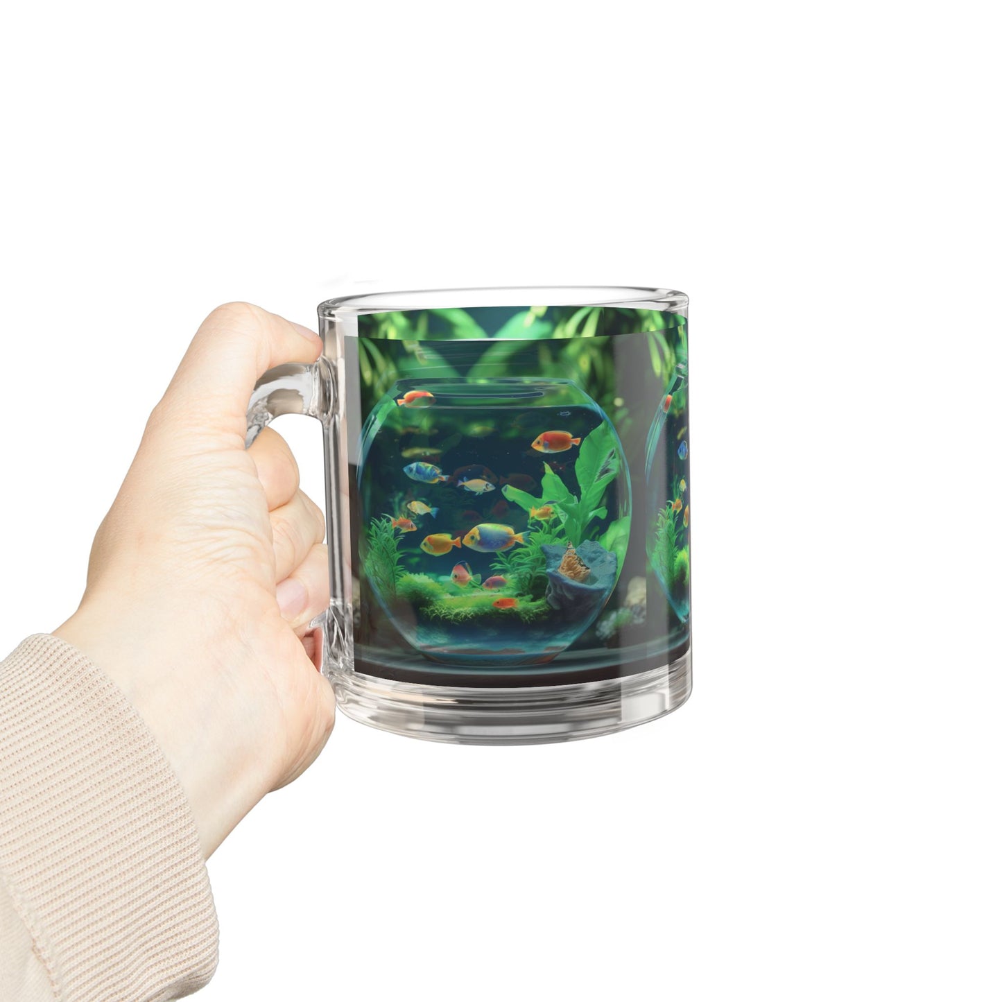 Tropical Glass Mug - 10oz Coffee Cup / Tropical Fish Bowl #1