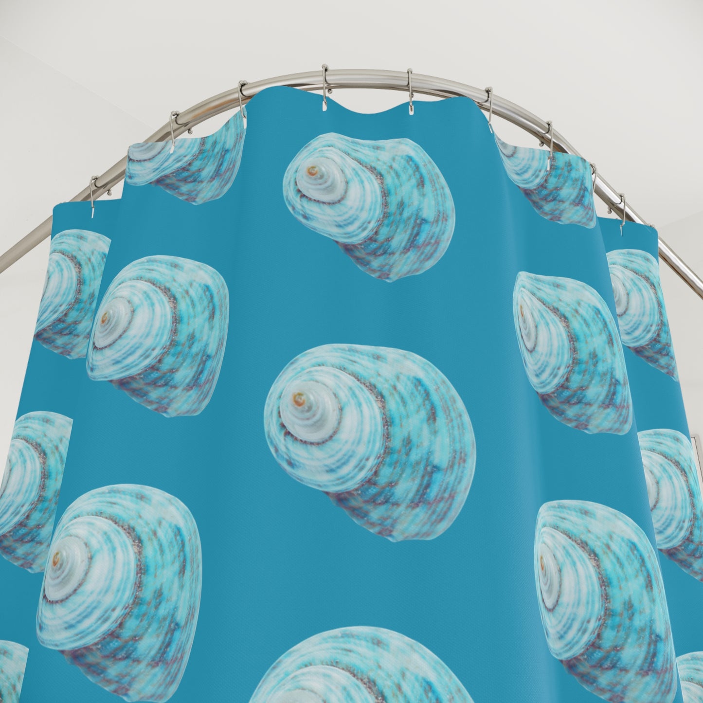 Tropical Shower Curtain - Ocean Bathroom Decor / Jade Turbo Shell/Turquoise