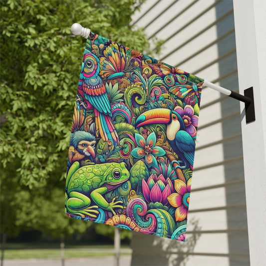 Tropical Garden Flag - Perfect for Outdoor Decor / Rainforest Funday