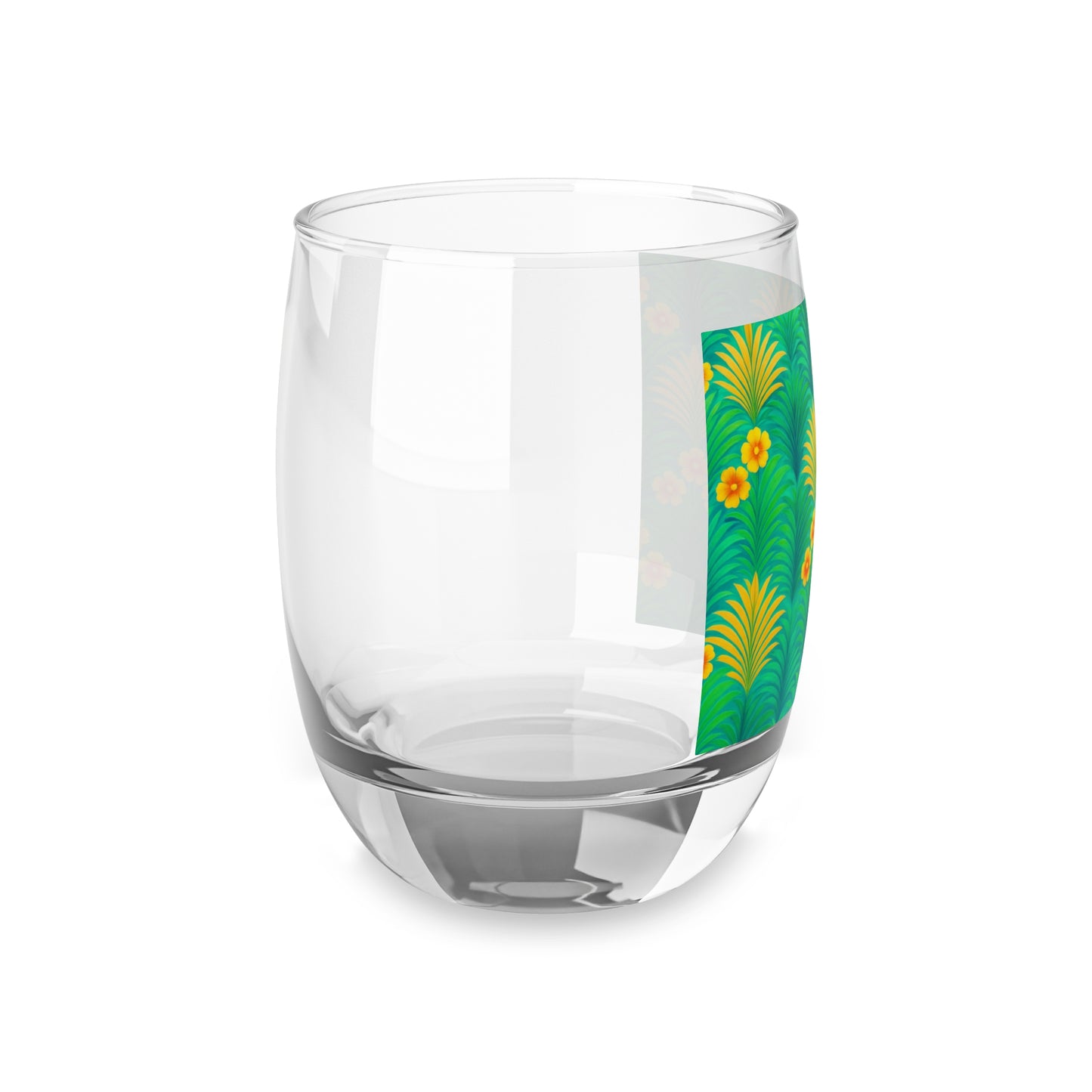 Whiskey Glass, Sunrise Palms/Green