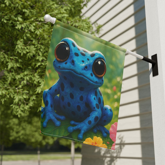 Tropical Garden Flag - Perfect for Outdoor Decor / Rainforest Baby Blue Frog