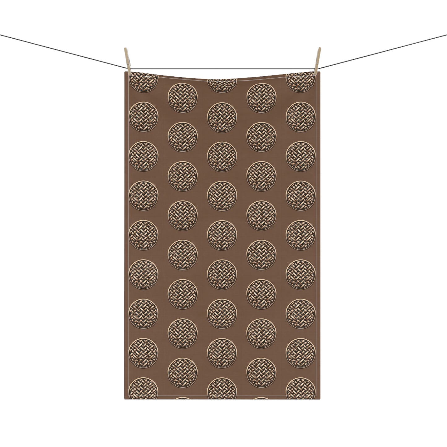Tea Towels (cotton, poly) / Brown Wicker Button, Repeat