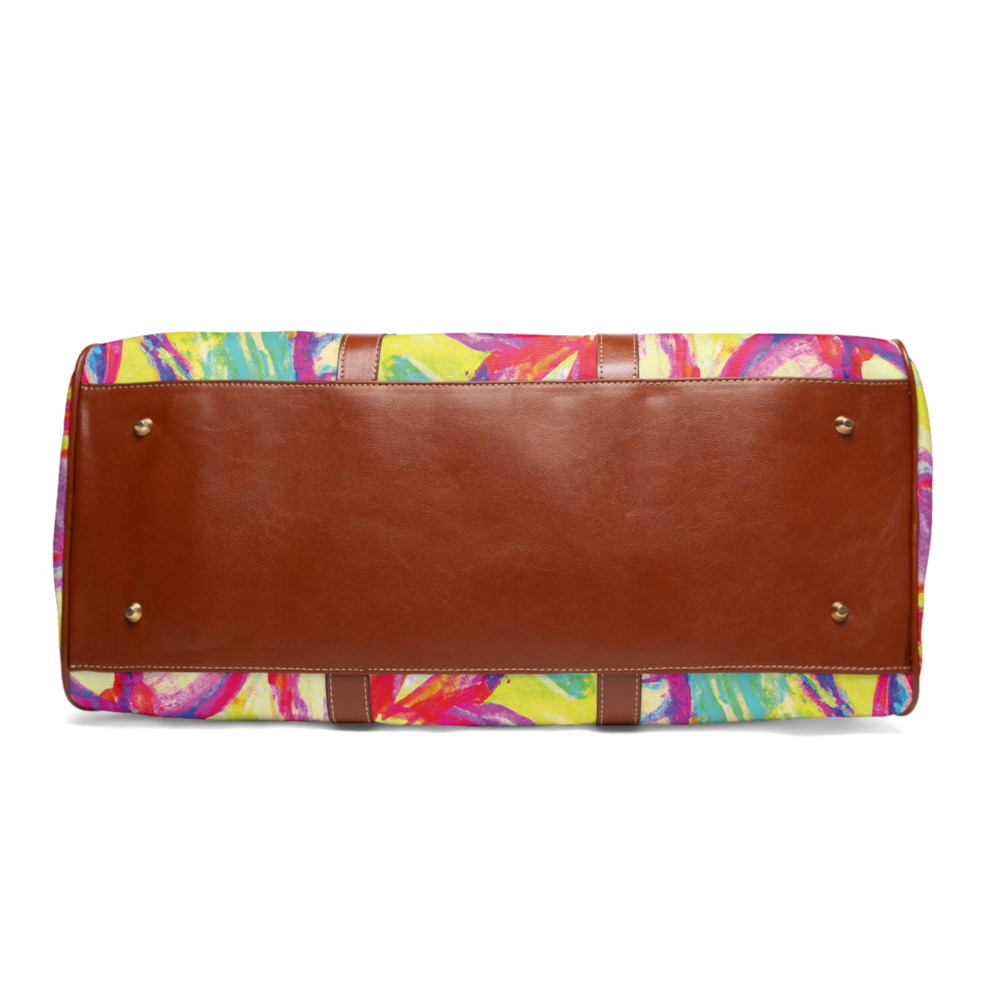 Tropical Waterproof Travel Bag - Perfect for Beach Getaways / Tropical Doodles, Yellow