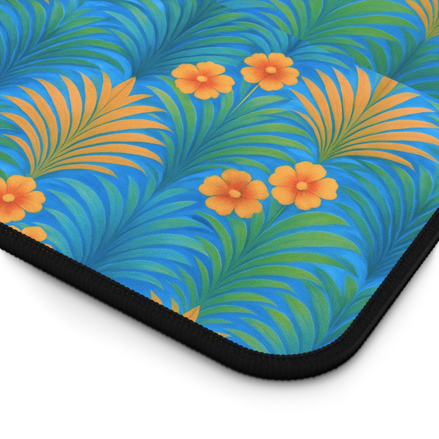 Tropical Mouse Pad/Desk Mat, 3 Sizes - Perfect for Home Office / Sunrise Palms, Blue