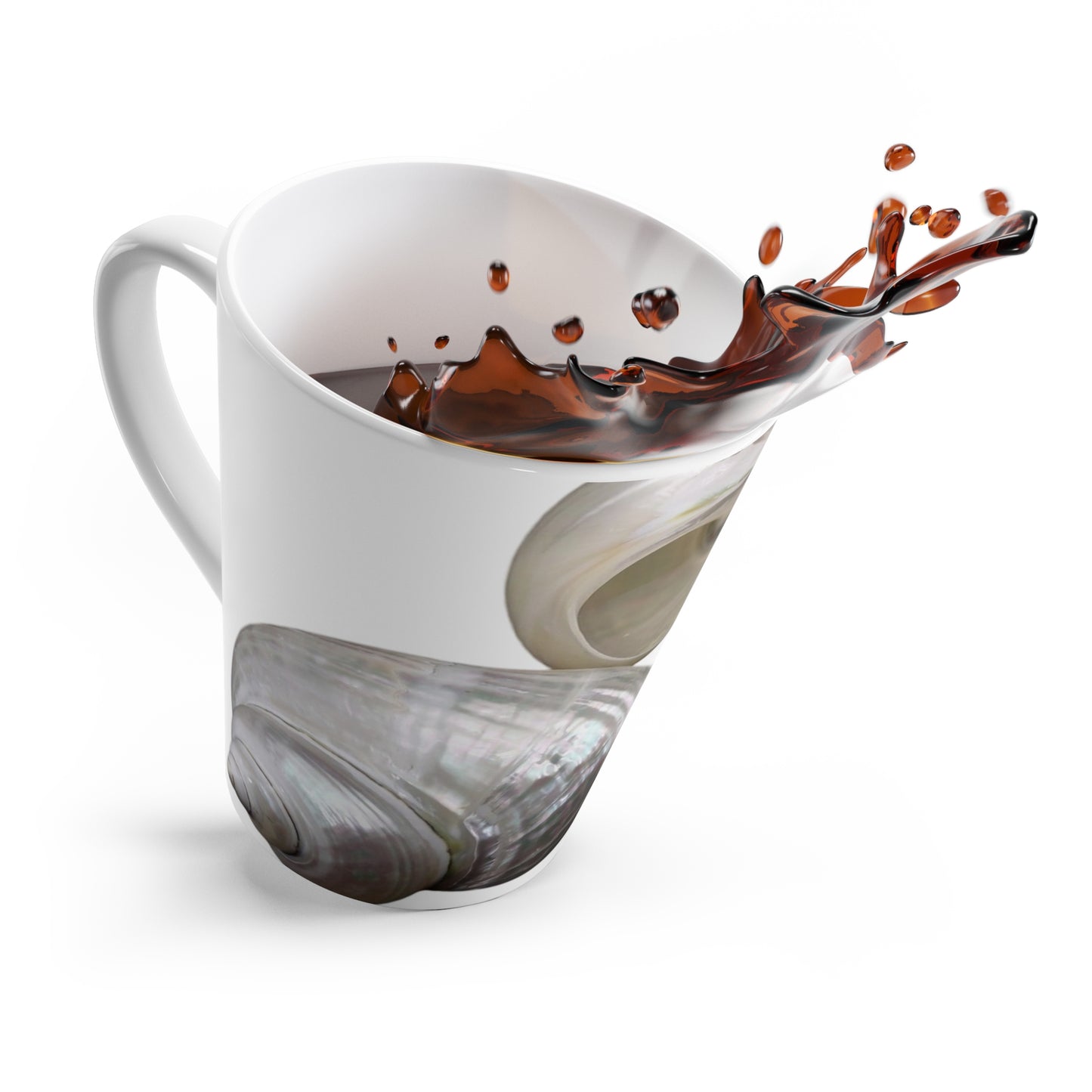 Latte White Mug - Perfect for Coffee Enthusiasts / Lustrous Seashell Trio, White