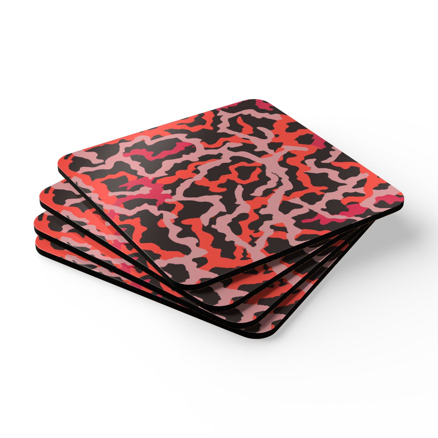 Coaster Set - Coral Threads/Red