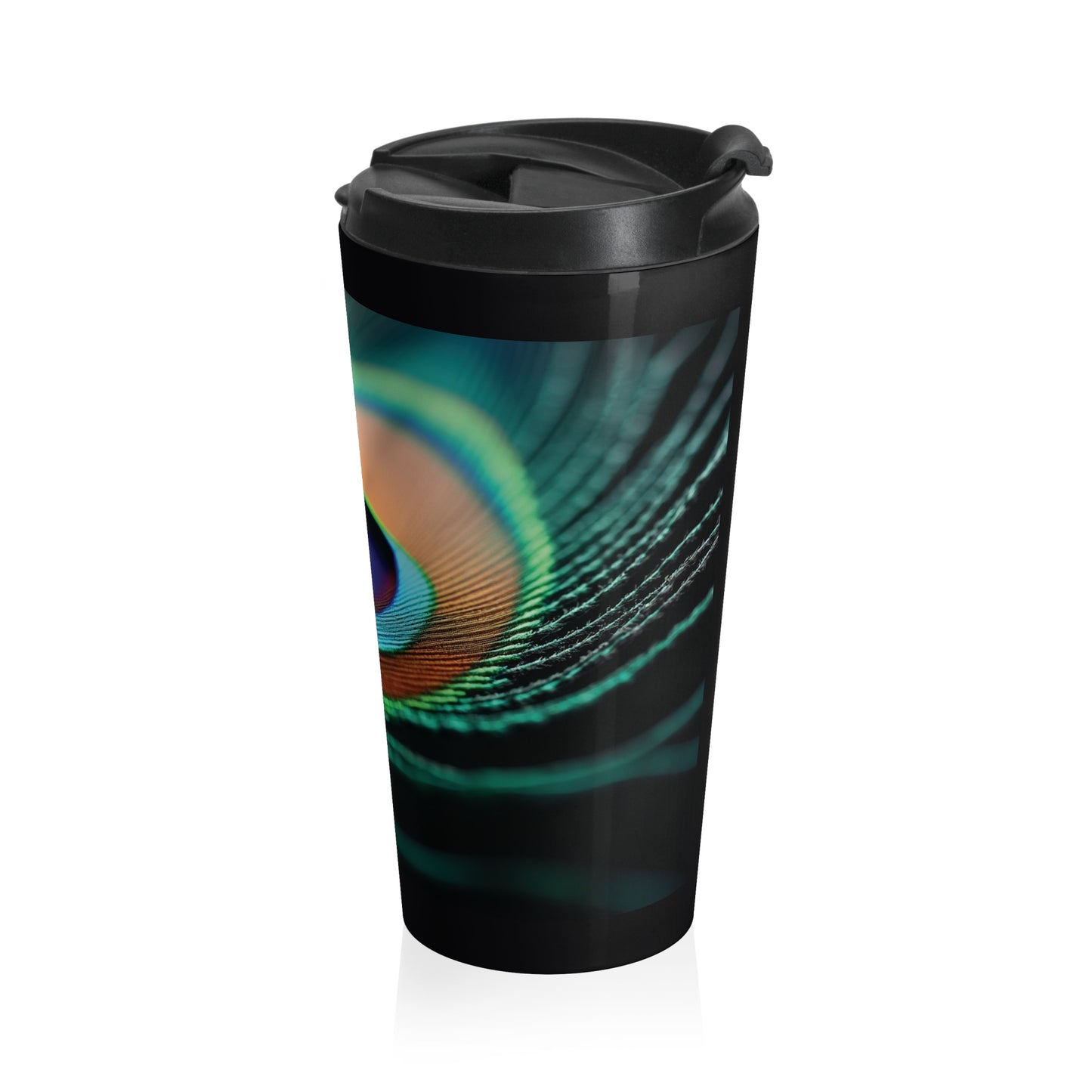 15 oz. Stainless Steel Travel Mug / Peacock Eye