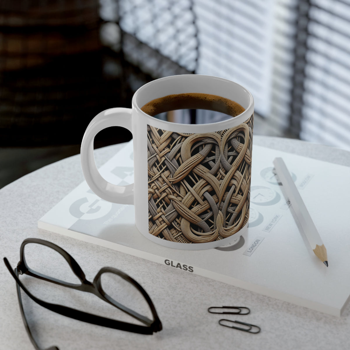 Jumbo Mug, 20oz, Magic Woven Wicker | Tropical Coffee Cup
