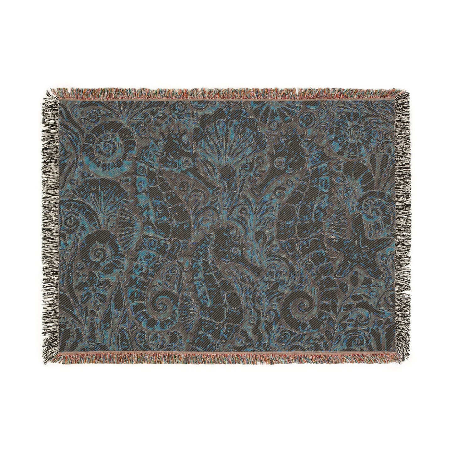 Woven Blanket, 3 Sizes - Tropical Home Decor / Seahorse Trio, Yellow