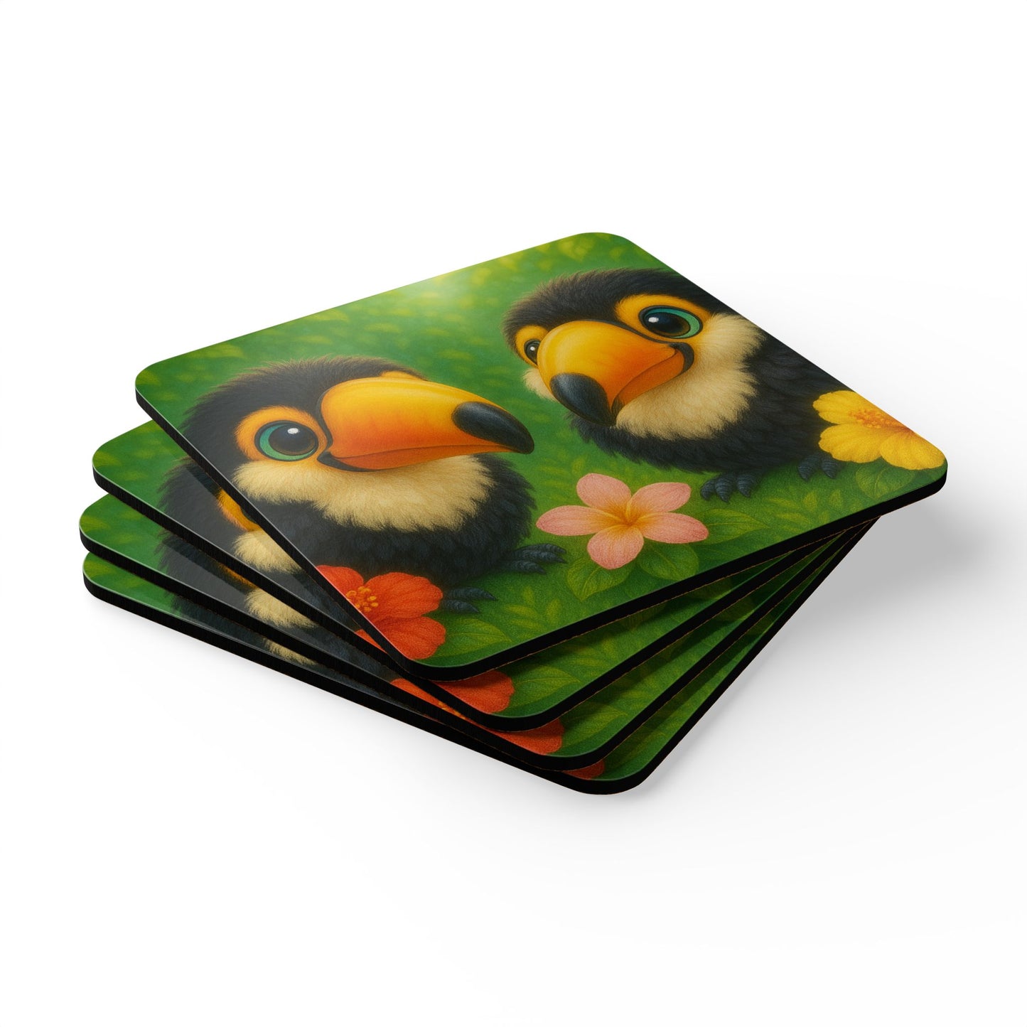 Four-piece Coaster Set - Baby Toucans