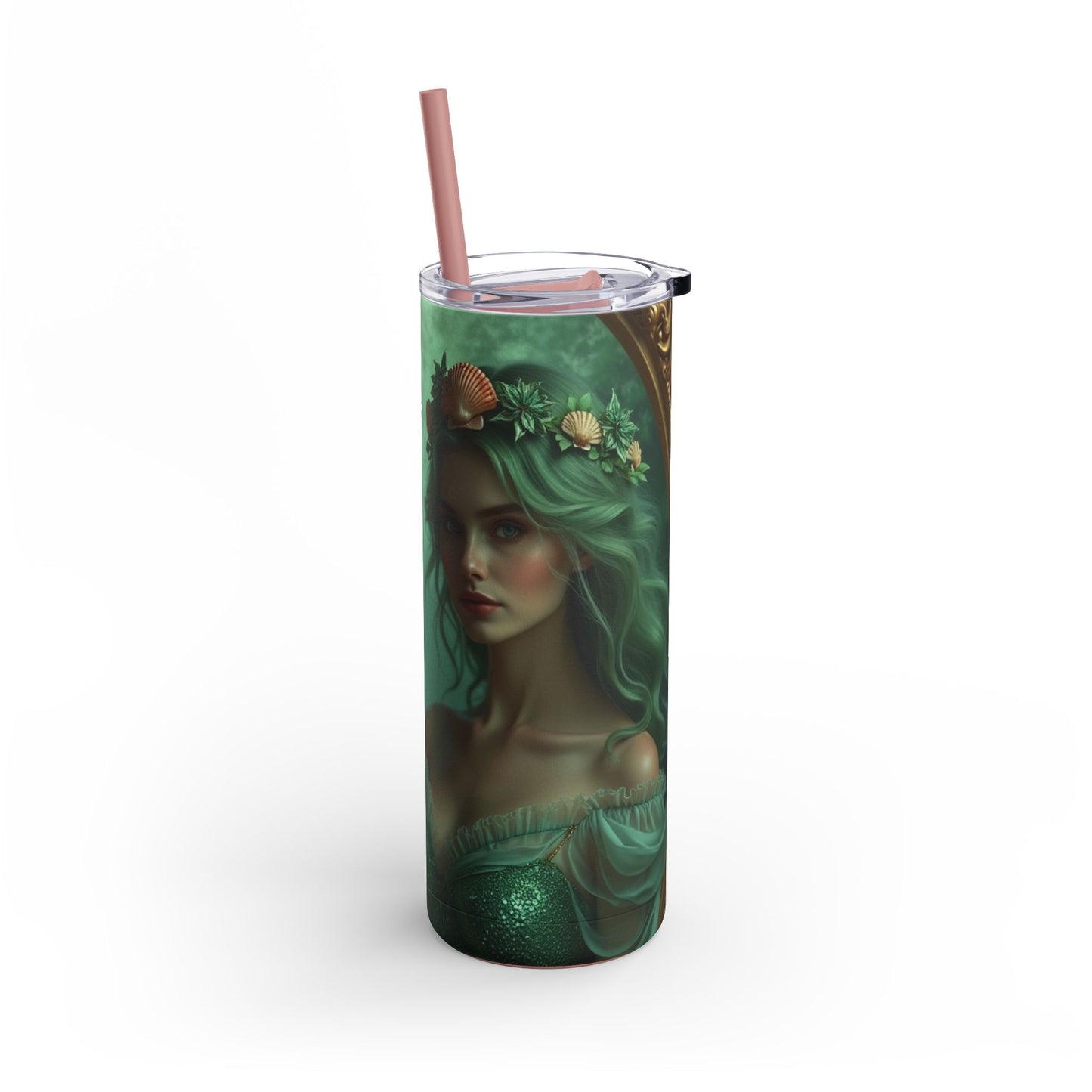 20oz Matte Stainless Steel Tumbler, Many Lid Colors - Stylish Travel Cup - Mermaid Princesses