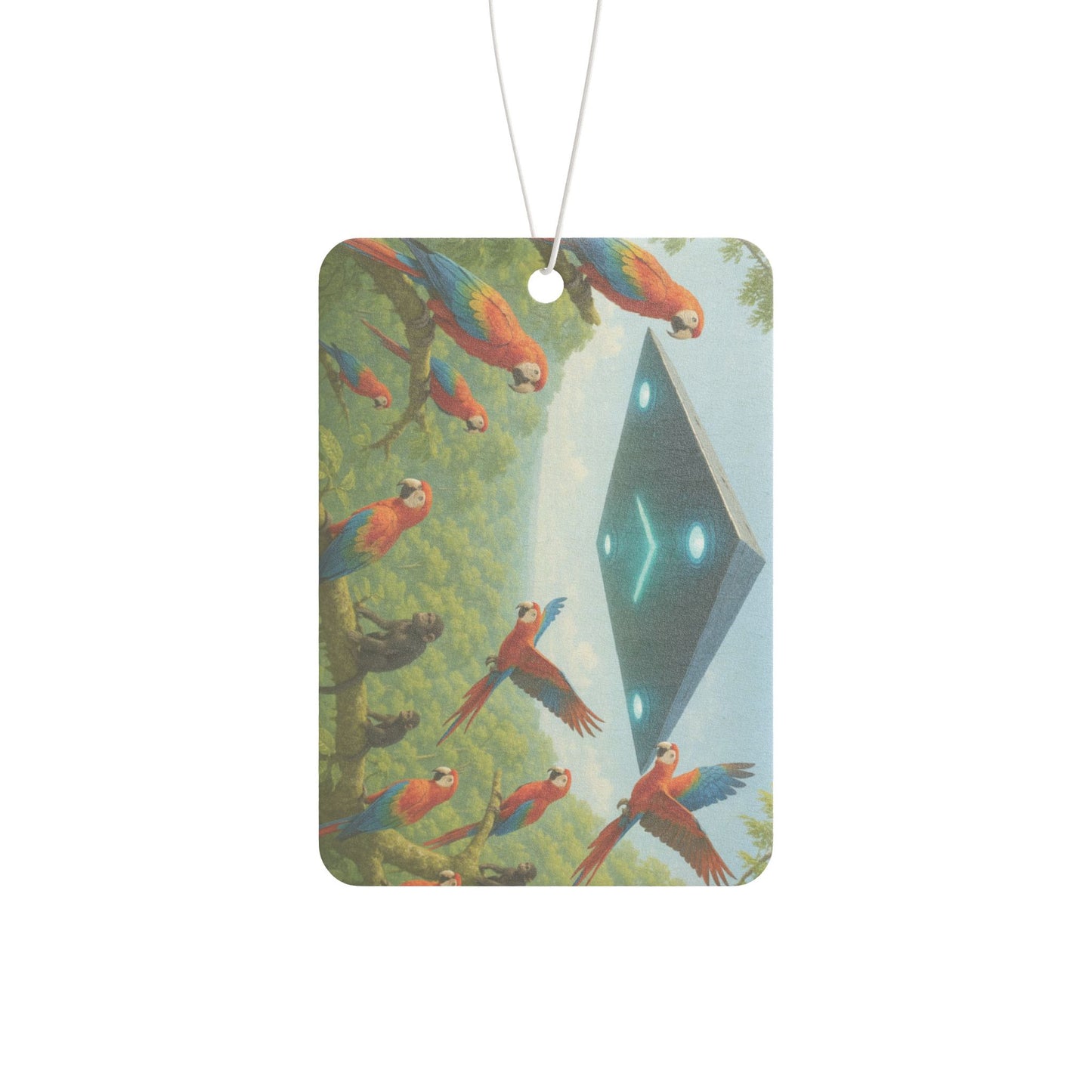 UFO and Macaws Car Air Freshener - Vibrant Tropical Aromatic Décor
