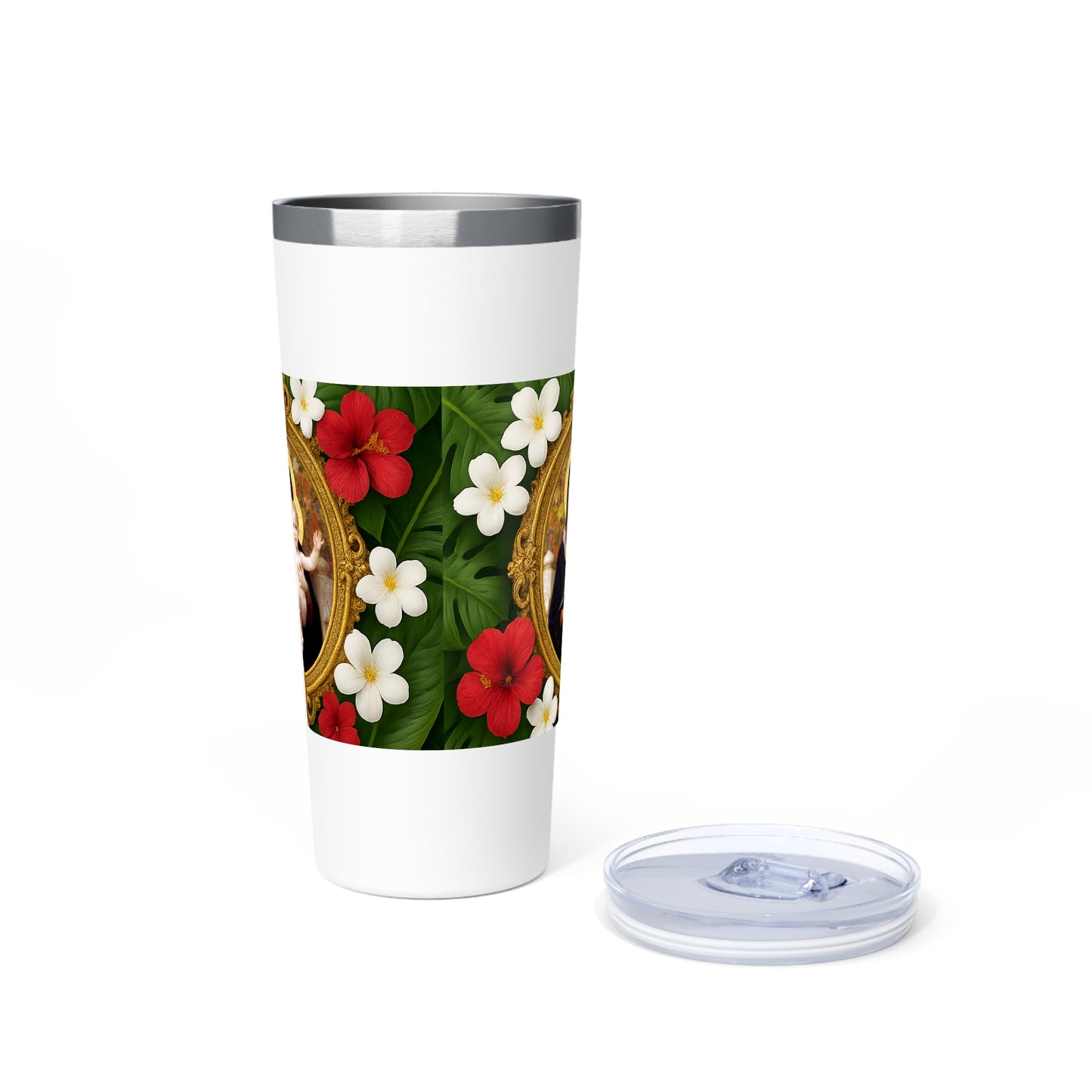 Religious Copper Vacuum Insulated Tumbler, 22oz - Virgin of the Lilies