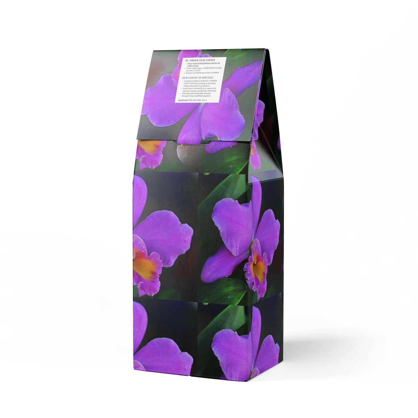 Cocoa Palms Blend™ (Medium-Dark Roast) Specialty Grade Craft Coffee / Real Purple Orchid