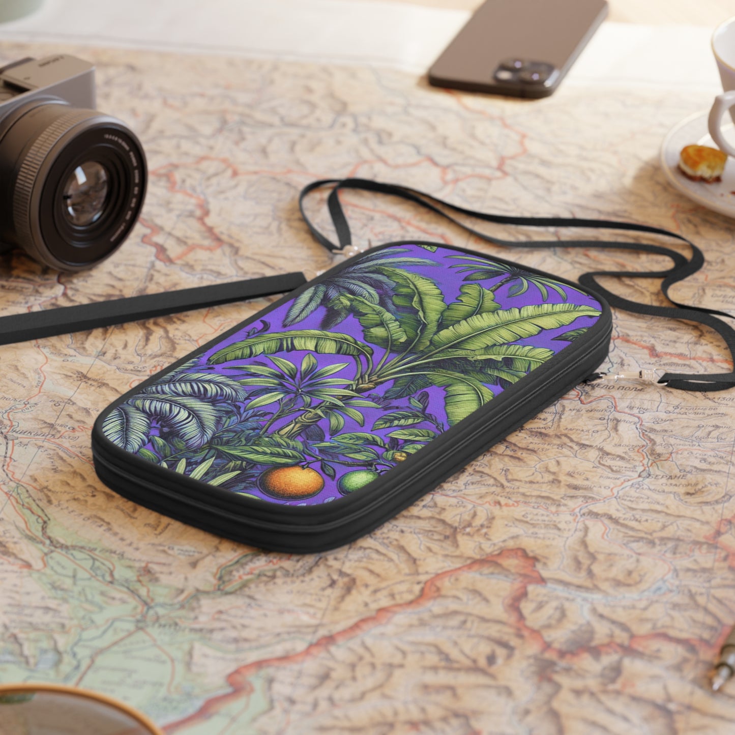 Passport Wallet – Perfect for Travelers & Adventurers / Tropical Fruit, Purple