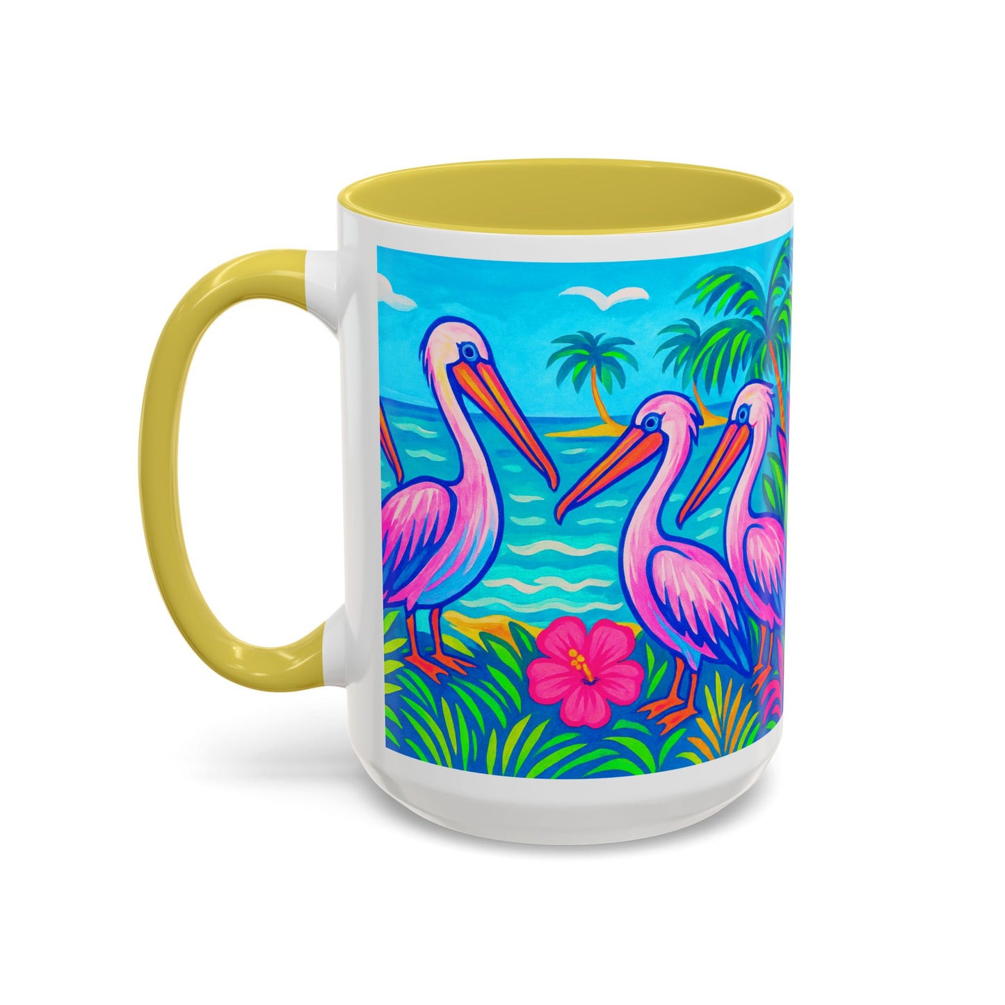 Accent Color Coffee Mug, Many Colors - 11oz & 15oz / Pelican Party