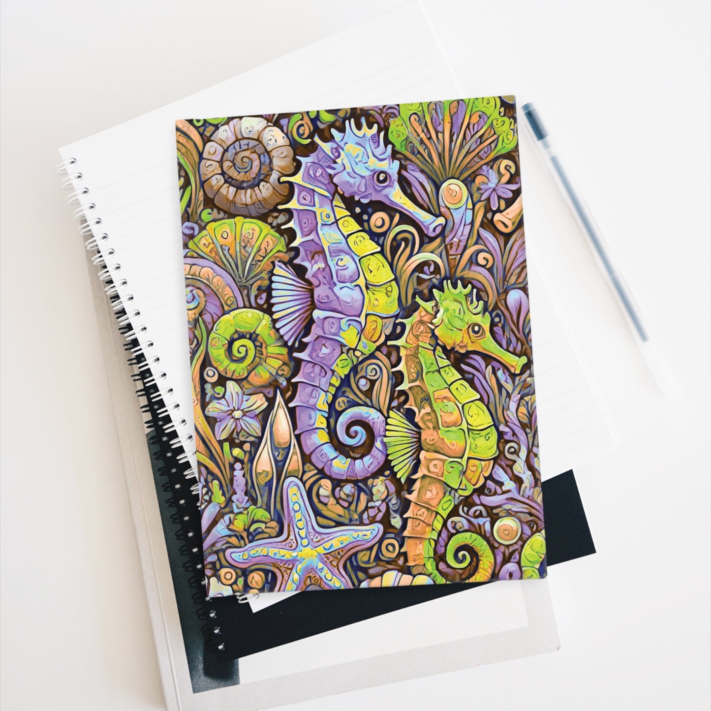 Seahorses/Purple Journal - 5" x 7"