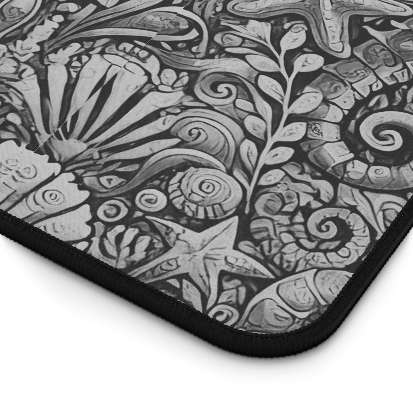 Tropical Mouse Pad/Desk Mat, 3 Sizes - Perfect for Home Office / Seahorses, Noir