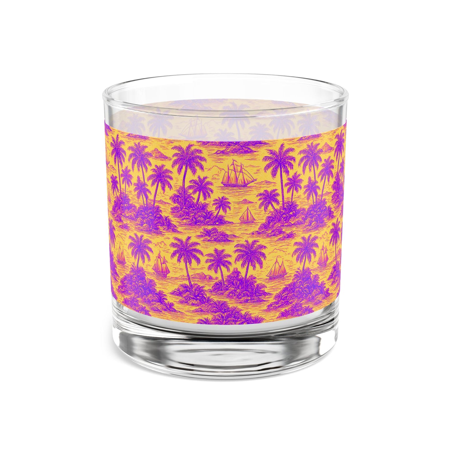 Tropical Paradise Rocks Glass - 10oz Colorful Island Design