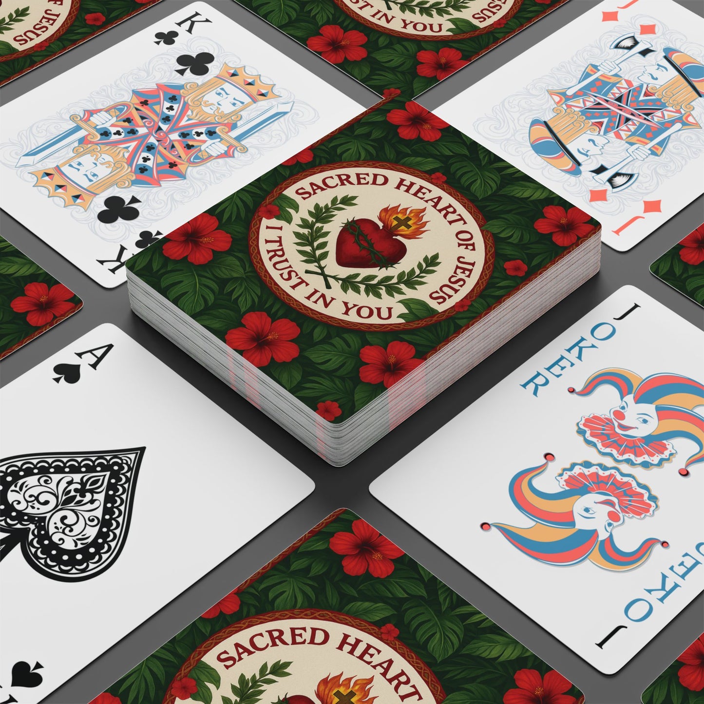 Religious Poker Playing Cards - "Sacred Heart of Jesus" Prayer